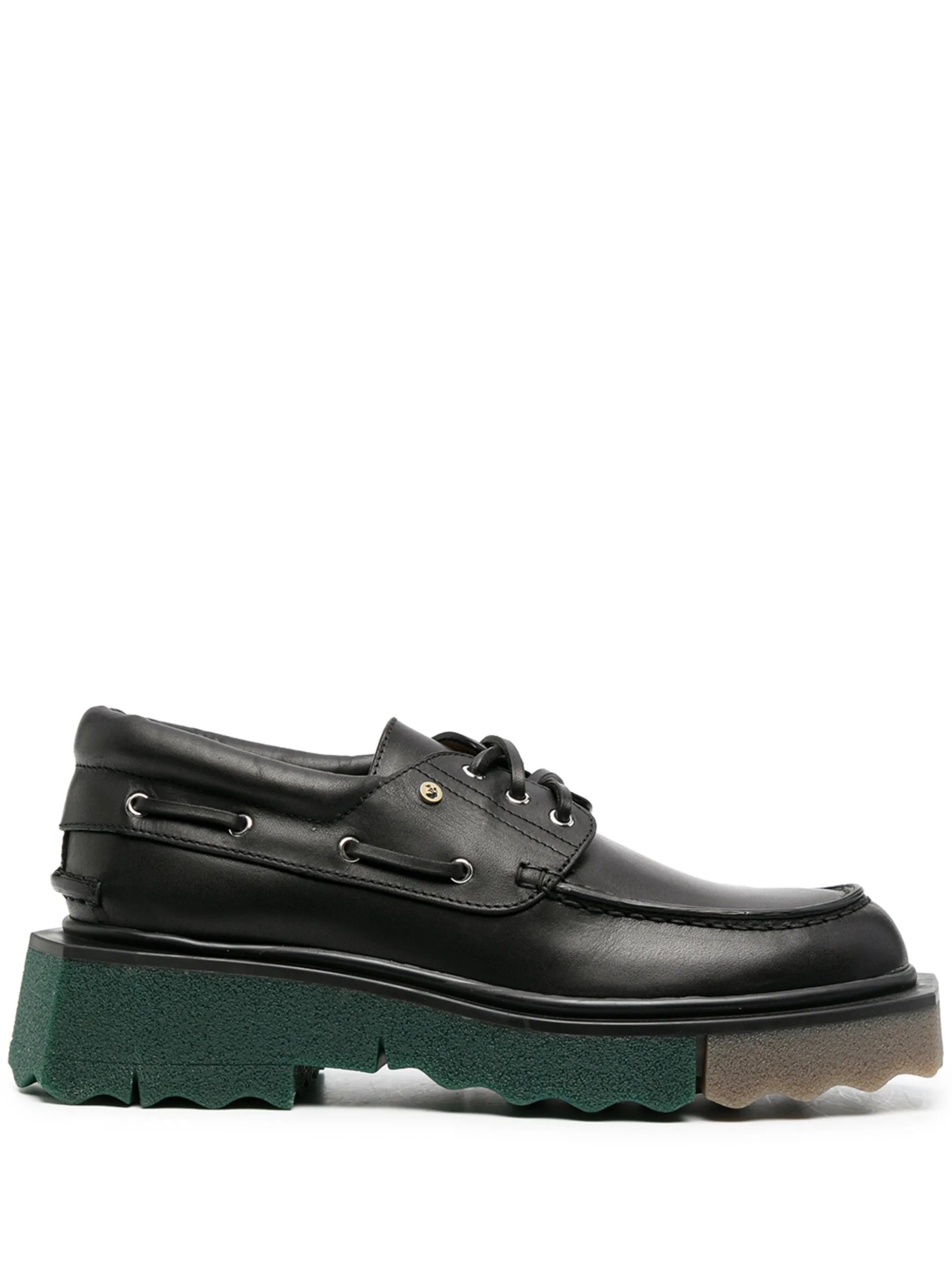 Off-White o1gr1nt0125 Sponge Boat Lace-up Shoes in Black Size US 6 / IT 36 - 1 Thumbnail