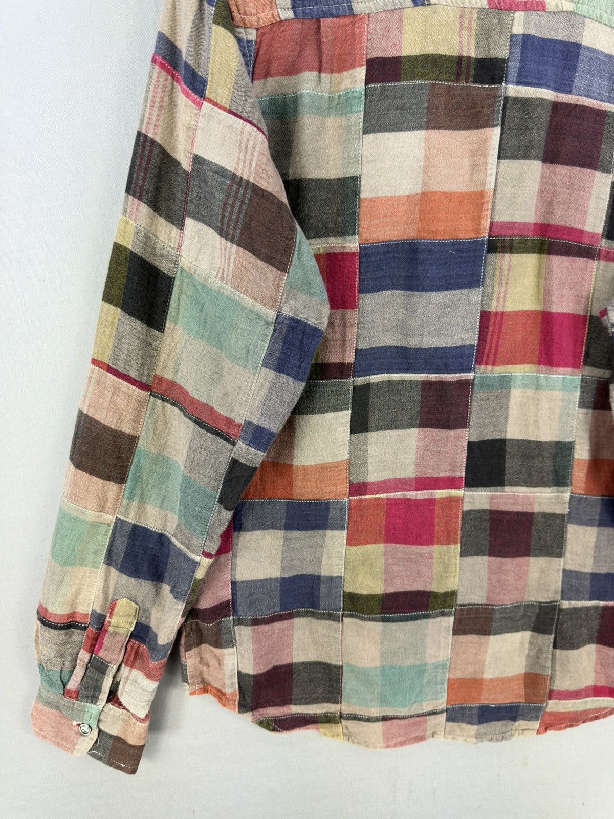 Japanese Brand Chiang Mai Deluxe Rare Patchwork Flannel Shirt Button Up Size US M / EU 48-50 / 2 - 6 Thumbnail