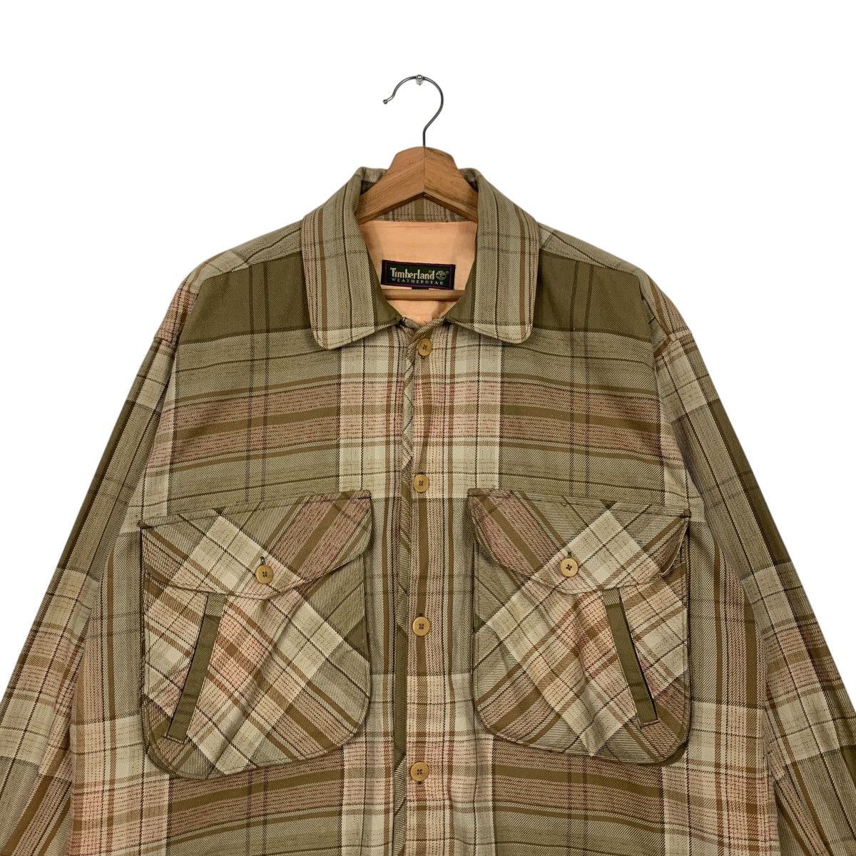 Timberland Vintage 90's TIMBERLAND Checked Flannel Jacket #2588-C117 Size US M / EU 48-50 / 2 - 2 Thumbnail