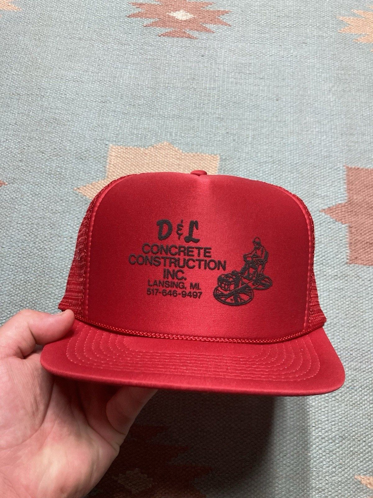Vintage vtg trucker hat D&L concrete construction Lansing Michigan Size ONE SIZE - 2 Thumbnail