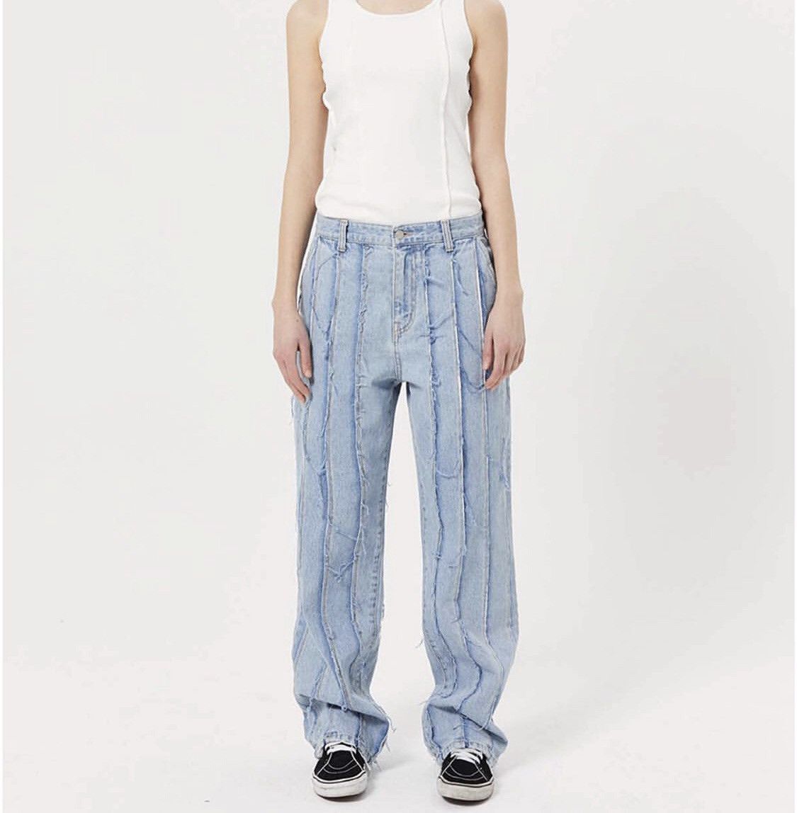 Designer × Matin Kim Matin Kim Cutting Loose Denim Pants Light Blue Size 30" / US 8 / IT 44 - 11 Thumbnail