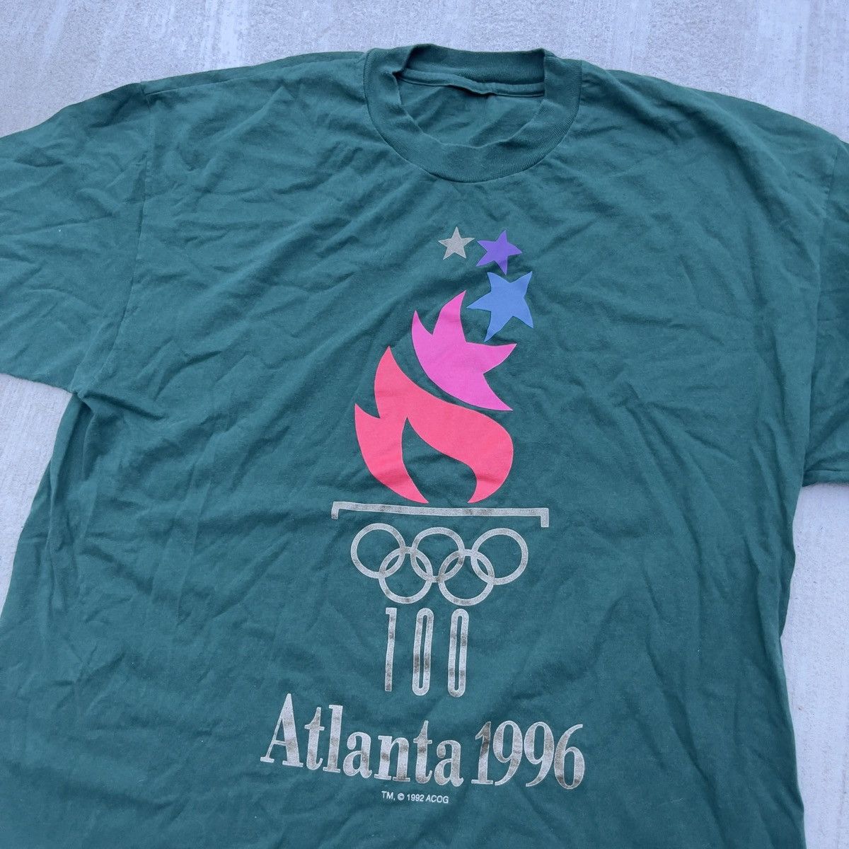 USA Olympics Vintage 1996 OLYMPICS ATLANTA Single Stitch Shirt Size US XL / EU 56 / 4 - 2 Thumbnail