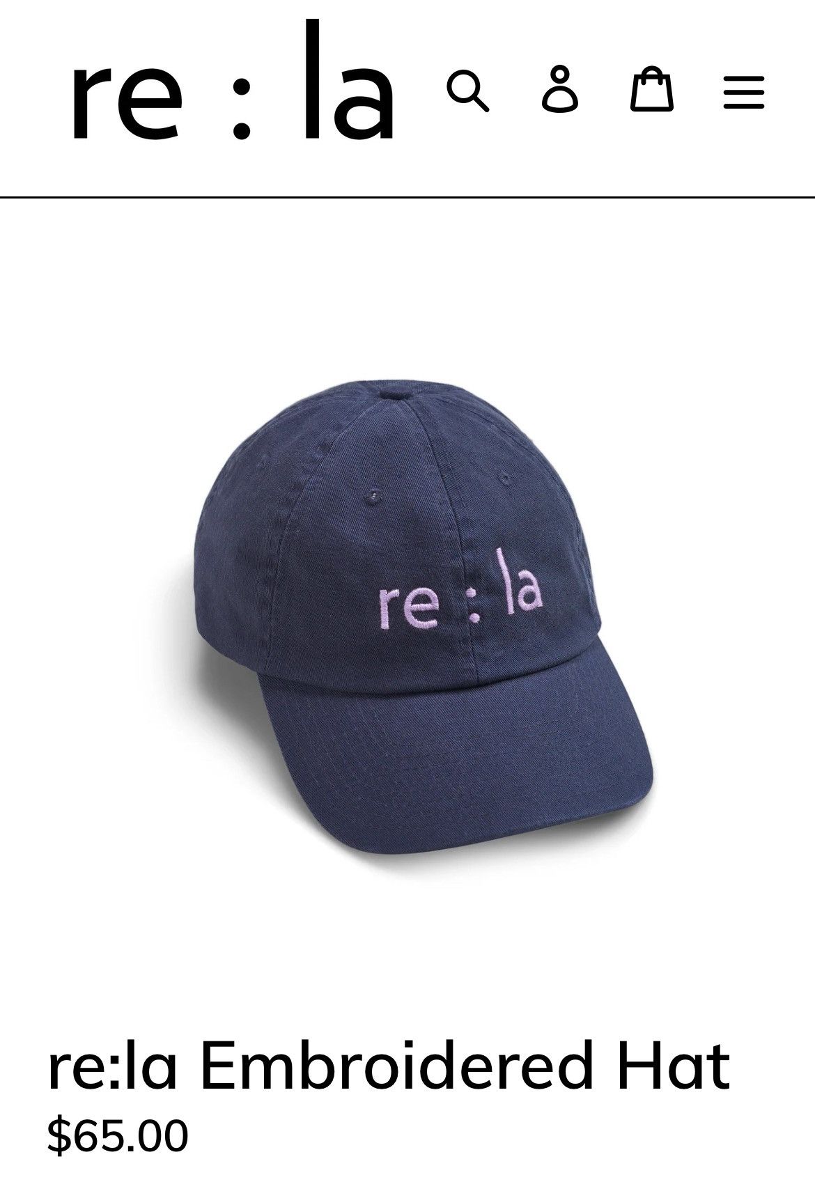 Vintage Regarding Los Angeles re:la Embroidered Hat Navy Viola Size ONE SIZE - 2 Thumbnail
