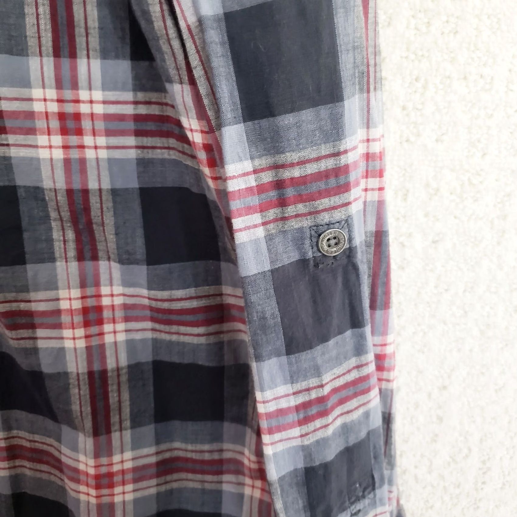 Wrangler VINTAGE Wrangler ATG Mens L Red Grey Button Up Long Sleeve Vented Shirt Plaid Slv Pocket Size US L / EU 52-54 / 3 - 6 Thumbnail