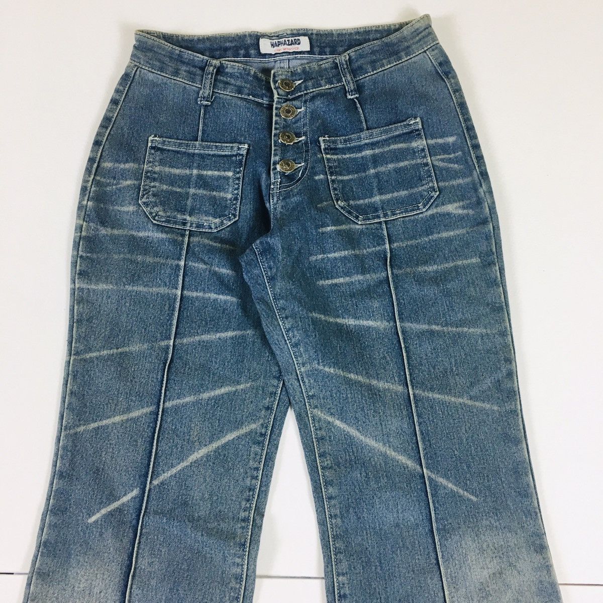Japanese Brand Vintage Haphazard Japanese Super Flare Jeans Size 27" / US 4 / IT 40 - 3 Thumbnail
