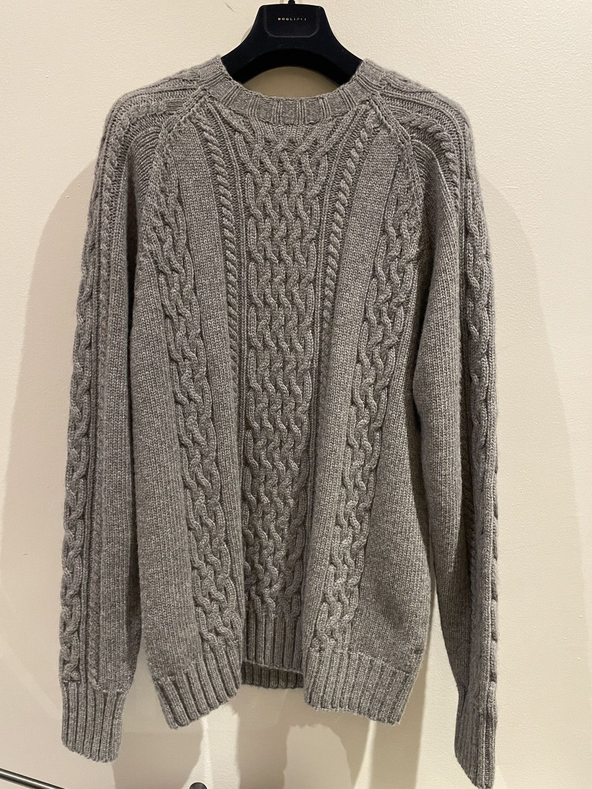 Officine Generale Officine Générale mens heavy cable knit sweater Grey Medium Size US M / EU 48-50 / 2 - 10 Thumbnail