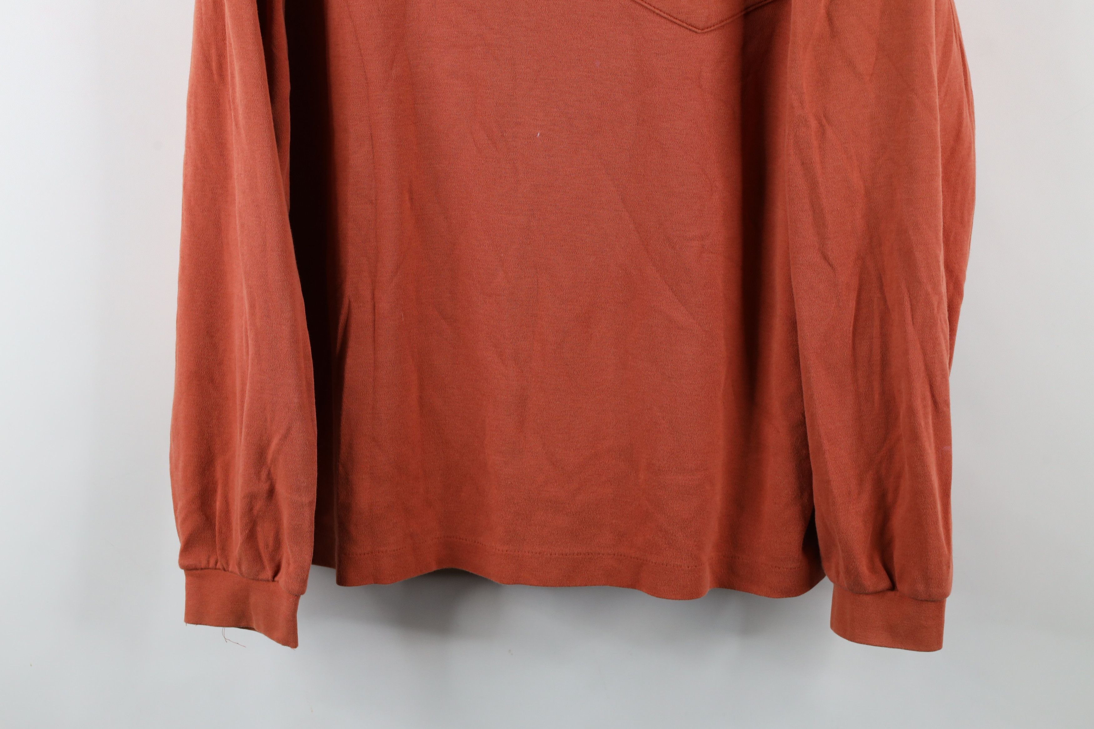 Lands' End × Vintage Vintage 90s Lands End Long Sleeve Rugby Polo Orange USA Size US L / EU 52-54 / 3 - 3 Thumbnail