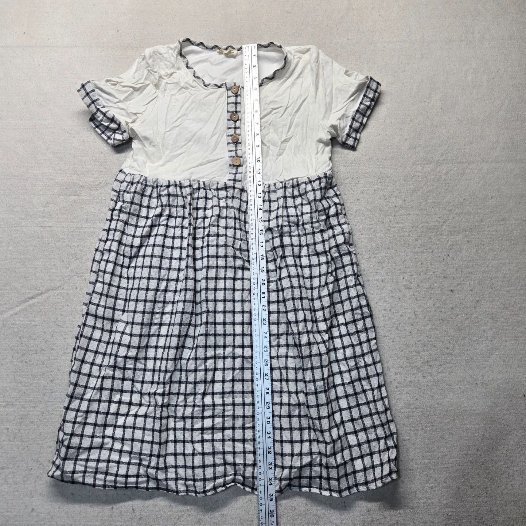 Vintage Hidden Alley Dress Womens Midi Striped Jersey Cotton A-Line Short Sleeve Round Neck Pockets Size M Black And White Size M / US 6-8 / IT 42-44 - 7 Thumbnail
