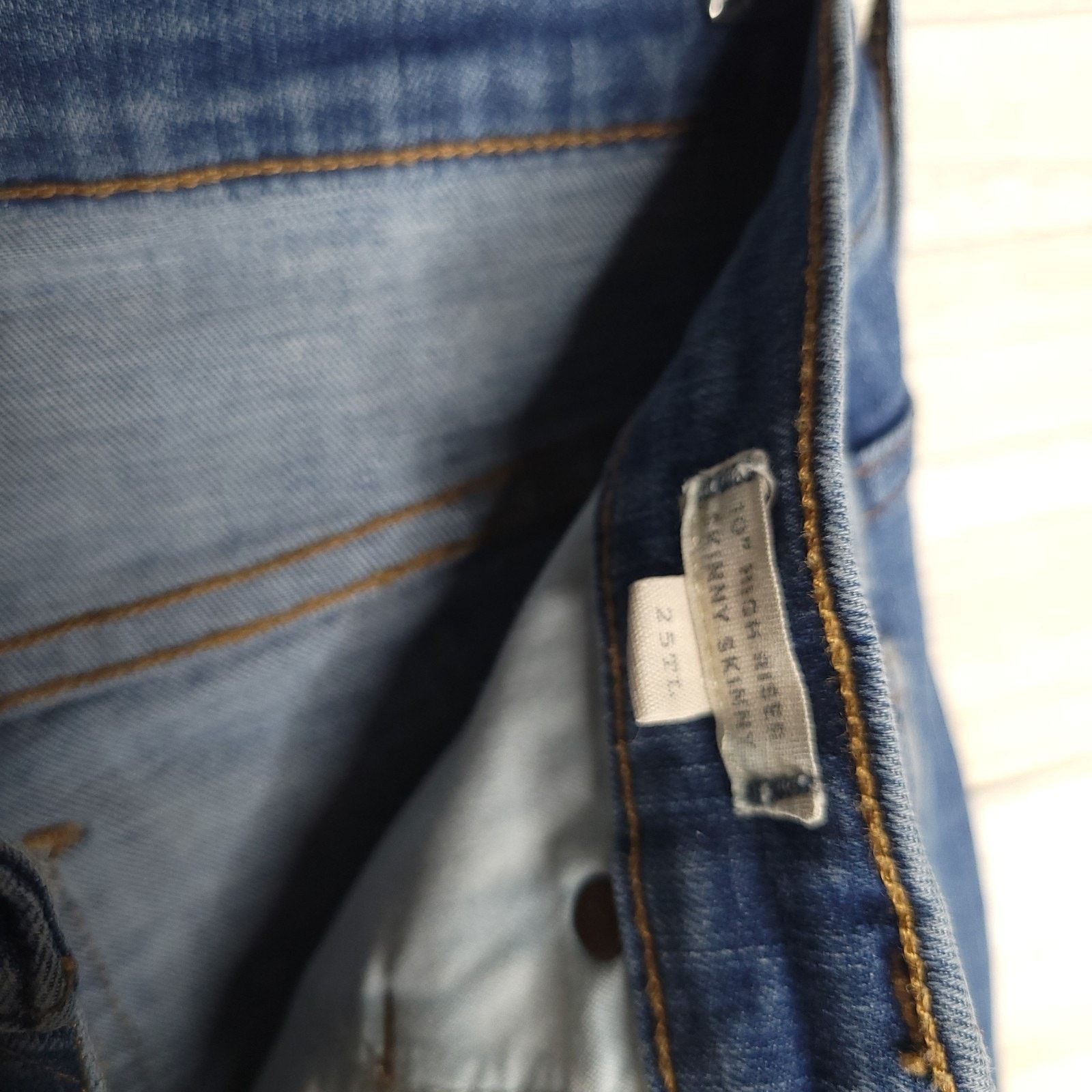 Madewell Madewell 10" High Riser Button Skinny Jeans Denim 25TL Size 26" / US 2 / IT 38 - 5 Thumbnail