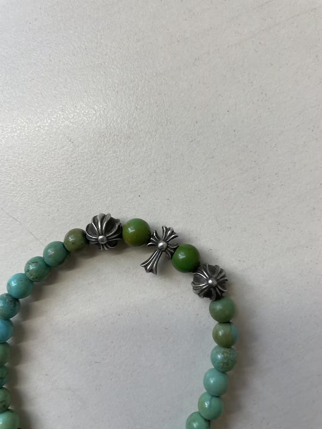 Chrome Hearts Chrome Hearts 6mm Turquoise Silver Cross Beaded Bracelet Size ONE SIZE - 7 Thumbnail
