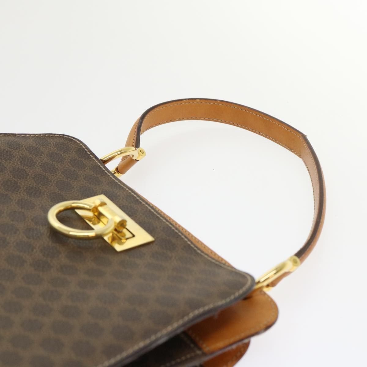 Celine CELINE Macadam Canvas Hand Bag Pvc Leather Brown Size ONE SIZE - 9 Thumbnail