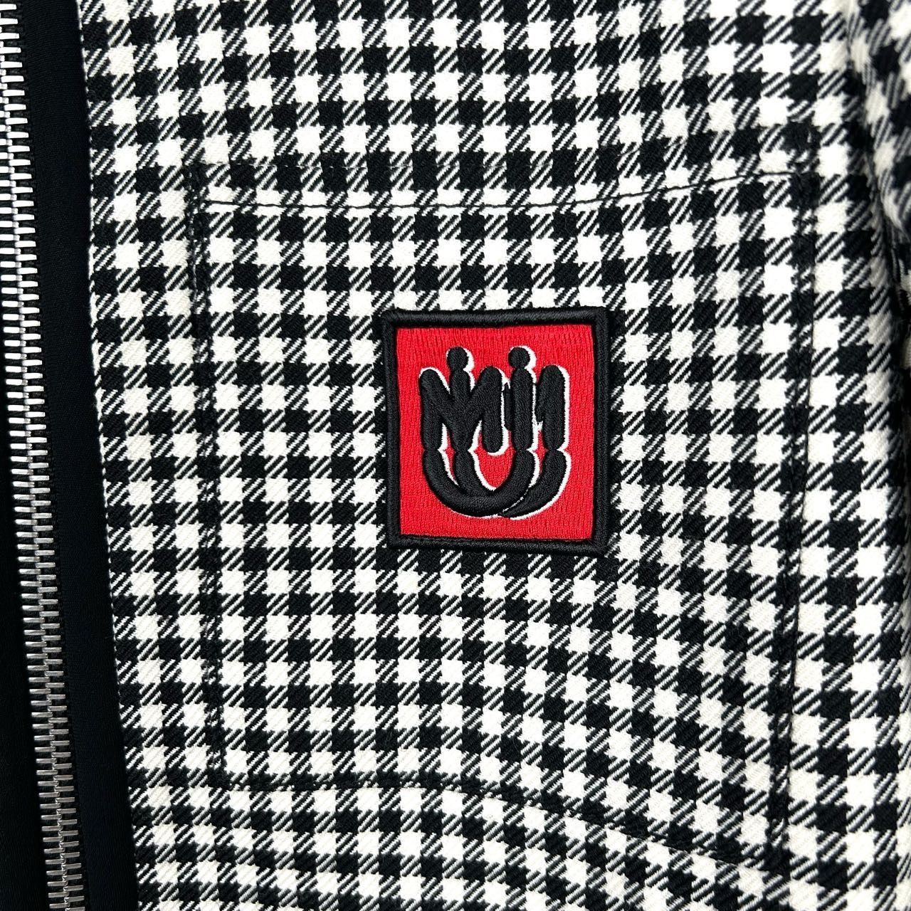 Miu Miu Miu Miu Womens Black & White Gingham Wool Jacket With Red Lo Size XS / US 0-2 / IT 36-38 - 4 Thumbnail