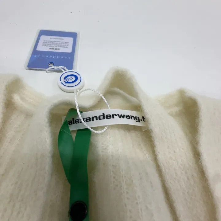Alexander Wang Alexander Wang Women's V-Neck Cropped Knit Sweater - Size M / US 6-8 / IT 42-44 - 4 Thumbnail