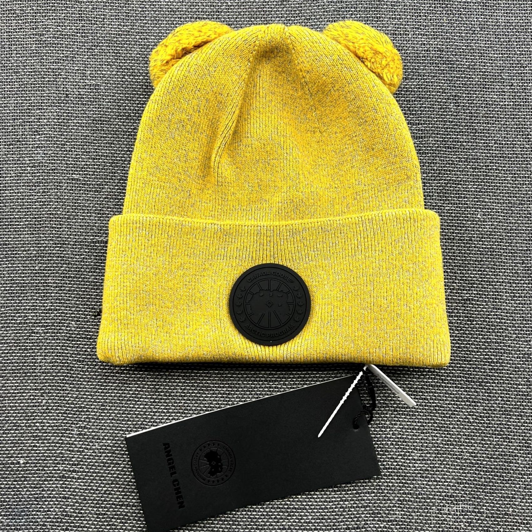 Canada Goose Canada Goose x Angel Chen Beanie Toque Blossom Yellow Womens One Size Wool Blend Knit Embroidered Lined Thermal Pom Double Pom OSFA Size ONE SIZE - 5 Thumbnail