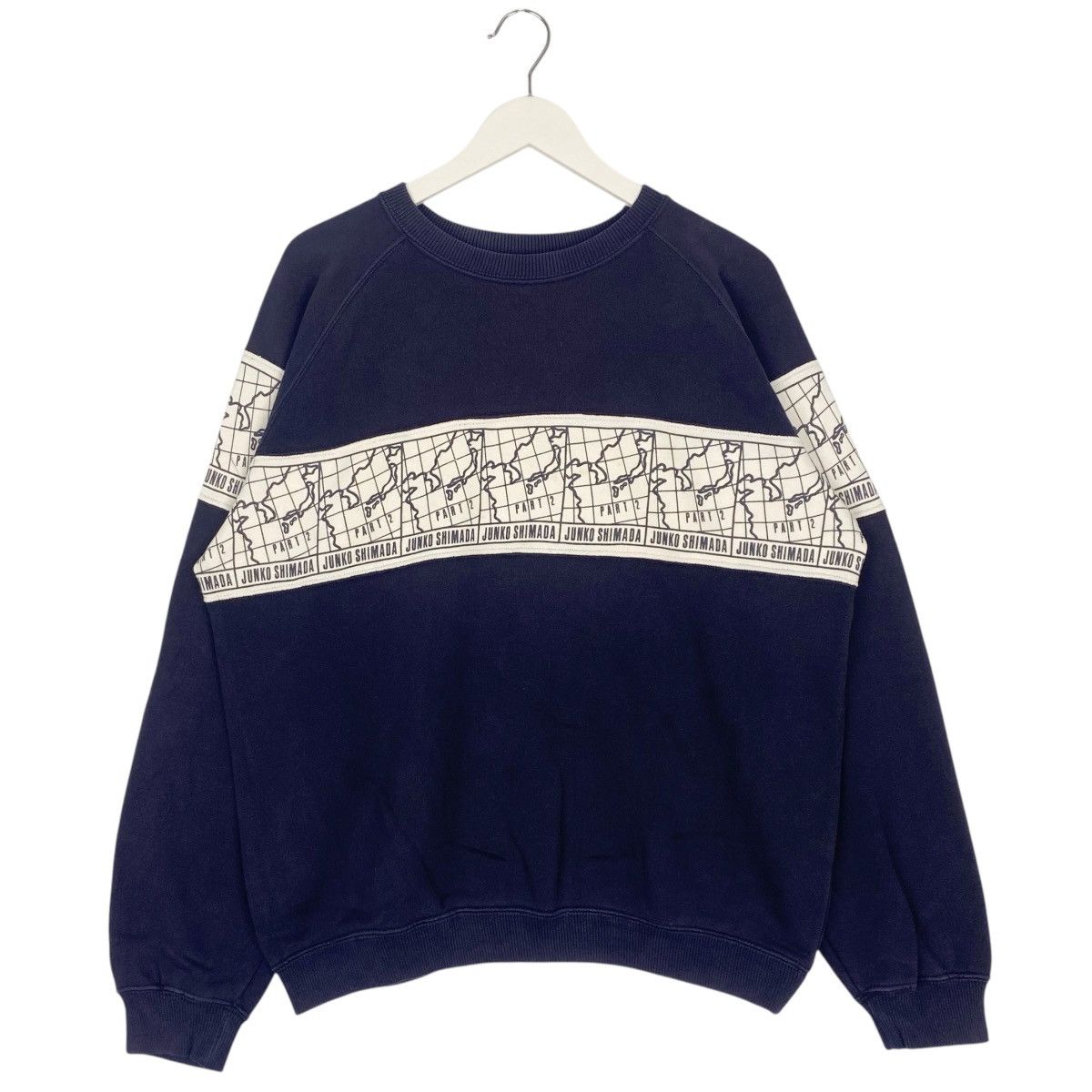 Vintage Vintage 90s Junko Shimada Sweatshirt Crewneck Blue/White M Size US M / EU 48-50 / 2 - 1 Thumbnail
