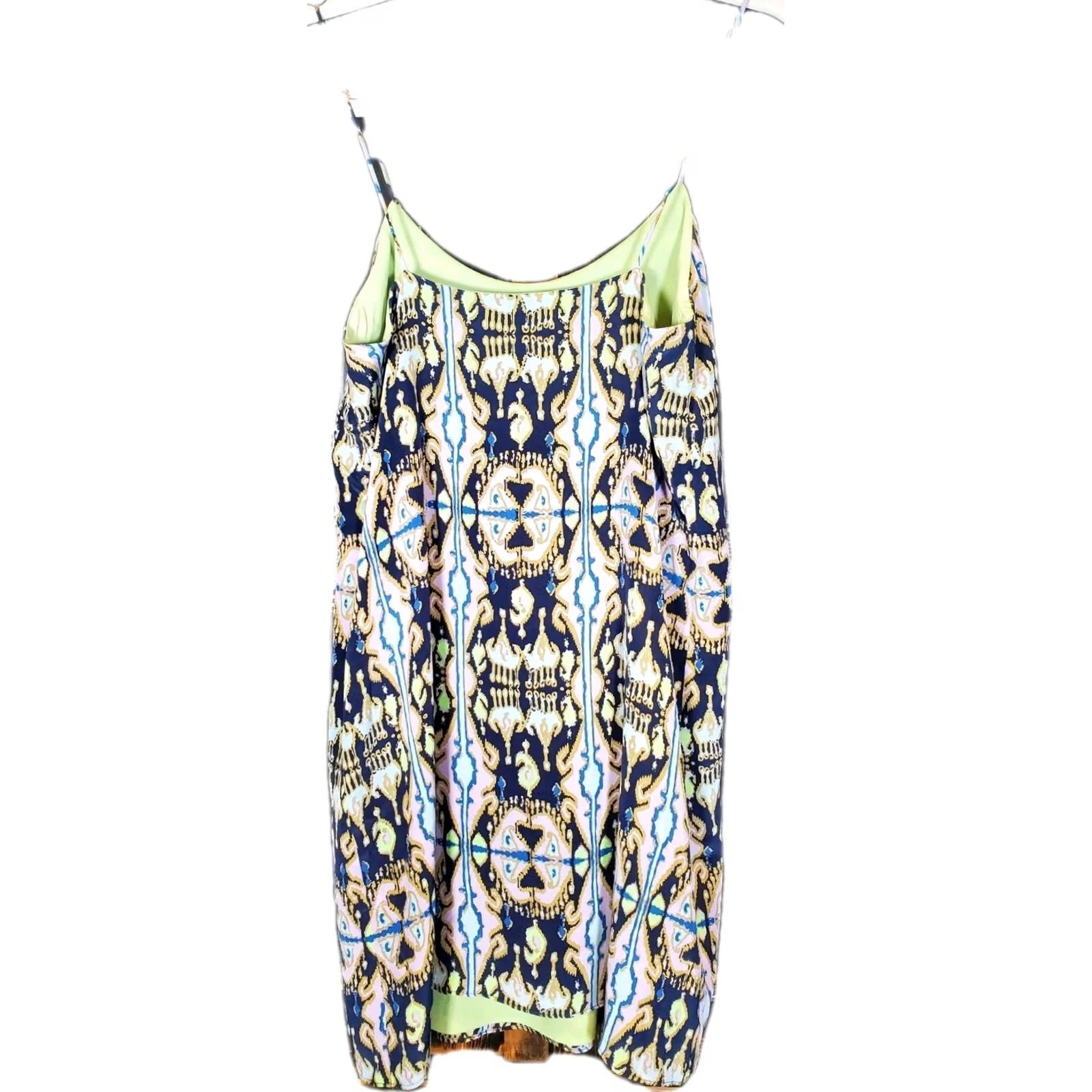 Tibi Tibi Slip Mini Dress 100% Silk Watercolor Blue Purple Green Women's Size 2 Dress Size XS / US 0-2 / IT 36-38 - 5 Thumbnail