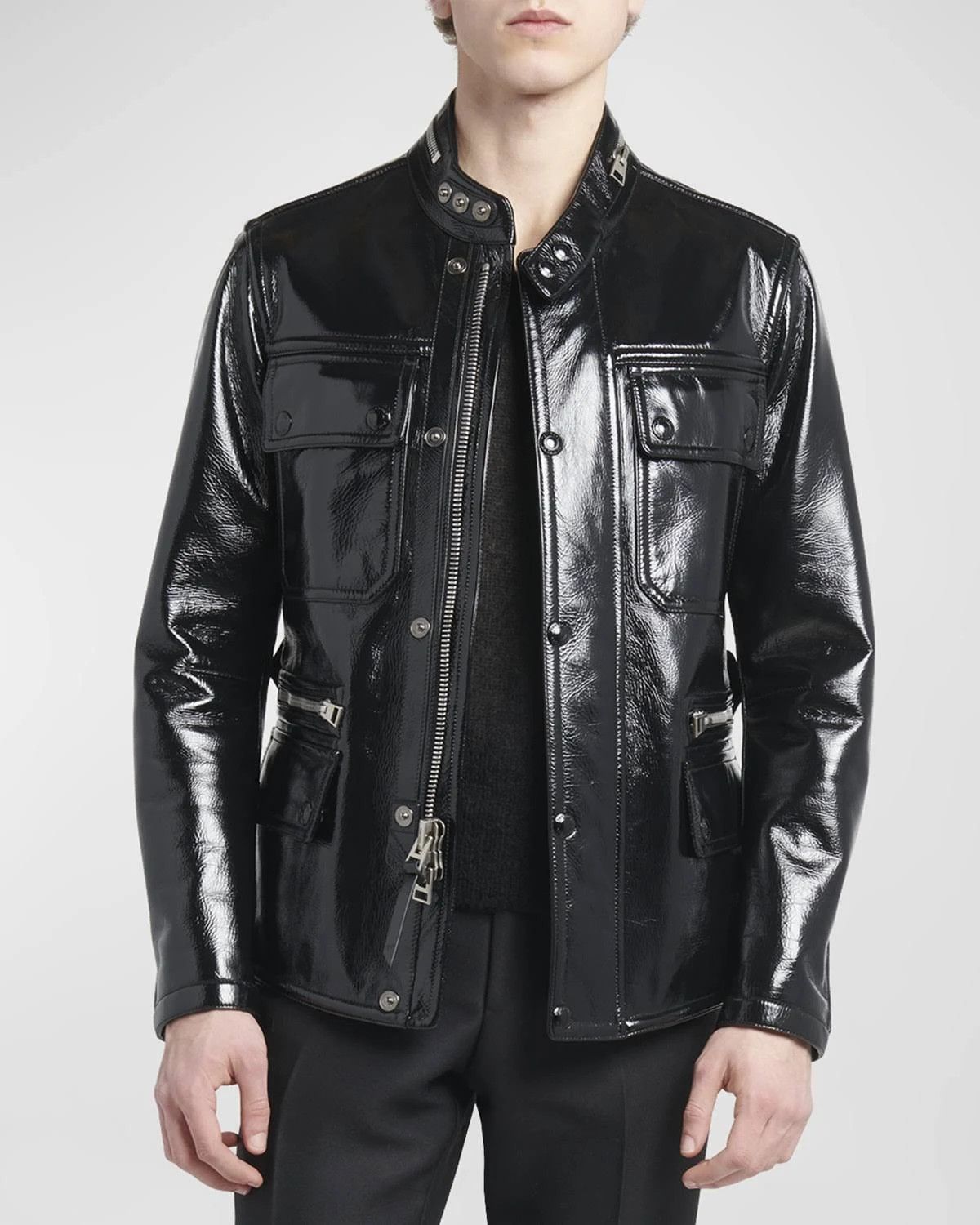 Tom Ford o1w1db10624 Leather Motorcycle Jacket in Black Size US M / EU 48-50 / 2 - 3 Thumbnail