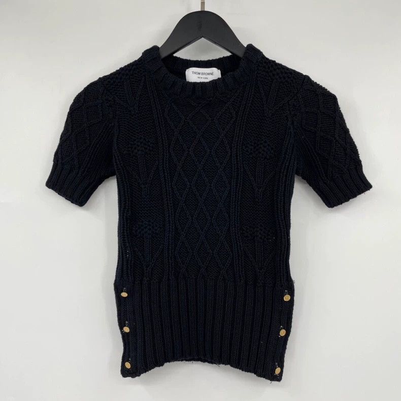 Thom Browne Thom browne Thick line swing button knitted short sleeves 2 Size XS / US 0-2 / IT 36-38 - 1 Thumbnail