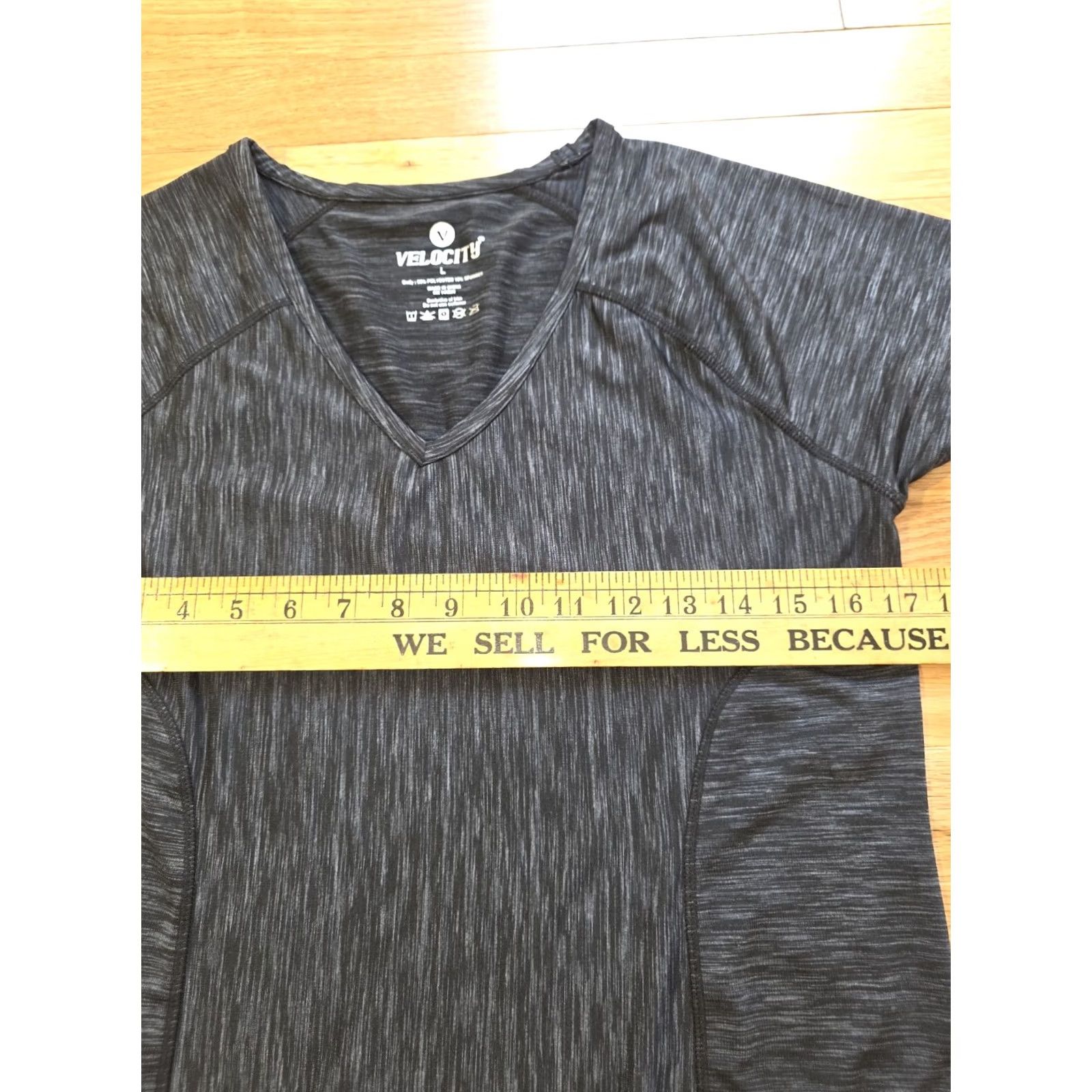 Vintage Velocity Shirt Women L Black Spacedye Short Sleeve Athletic T-Shirt V-Neck Pullover Basic Fall Spring Summer Winter Activewear Velocity Size L / US 10 / IT 46 - 6 Thumbnail