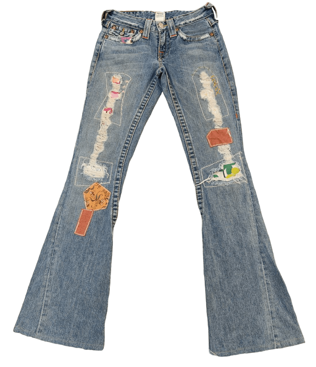 True Religion ❎ Vintage True Religion Patchwork Flare Denim Size 26" / US 2 / IT 38 - 1 Thumbnail