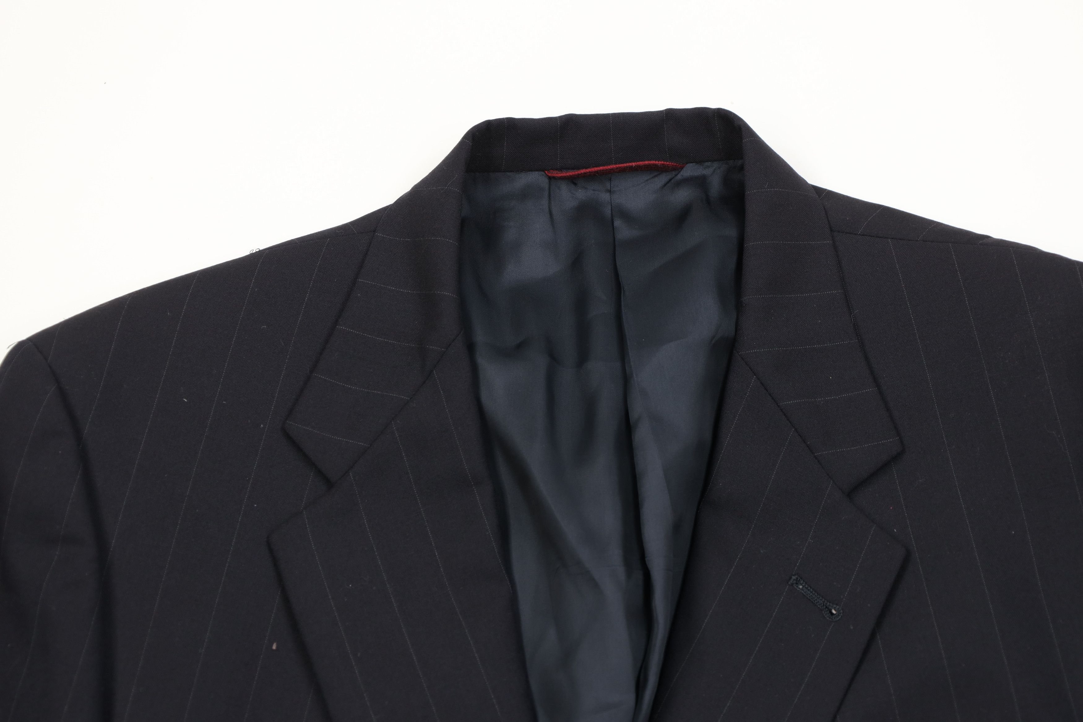 Vintage 90s Streetwear 2 Piece Super 100s Wool Striped Suit