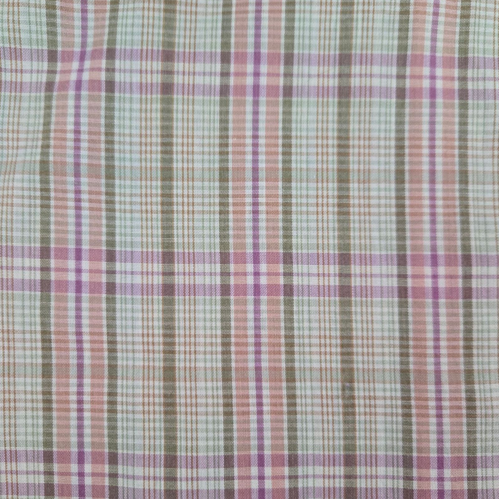 Vintage 1970s Cream Plaid Puff Sleeve Blouse Prairie Top Size 12 Size XL / US 12-14 / IT 48-50 - 7 Thumbnail