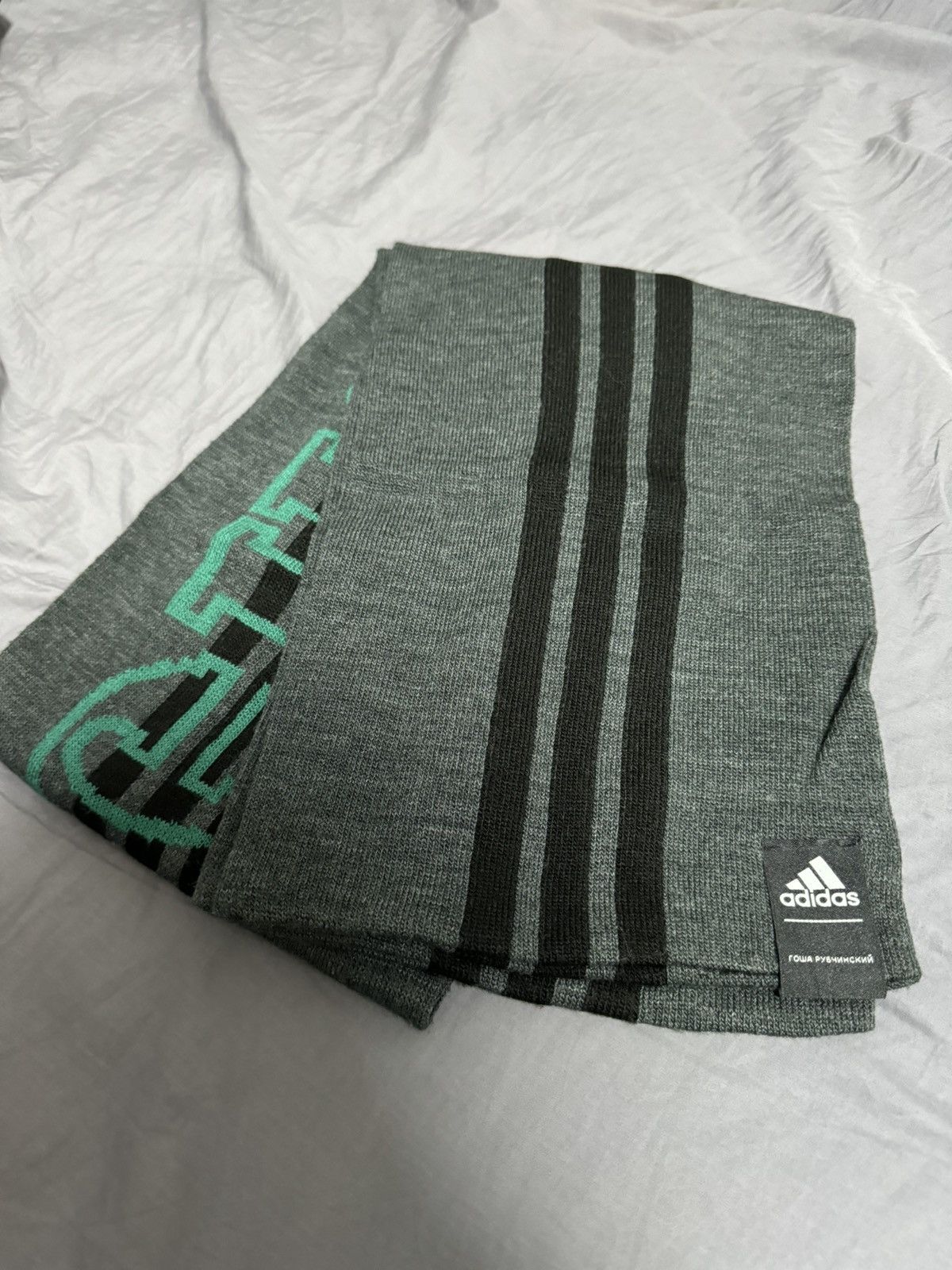 image of Adidas x Gosha Rubchinskiy Sport Scarf in Grey, Men's