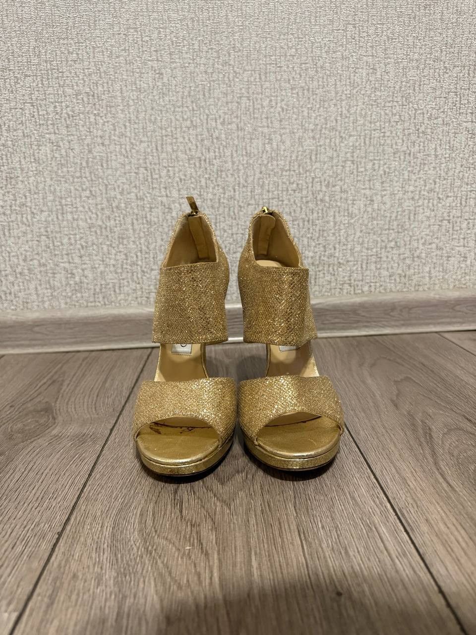 Jimmy Choo Jimmy Choo Heels Ladies Glitter Fabric Gold Size 37 1/2 Size US 7 / IT 37 - 3 Thumbnail