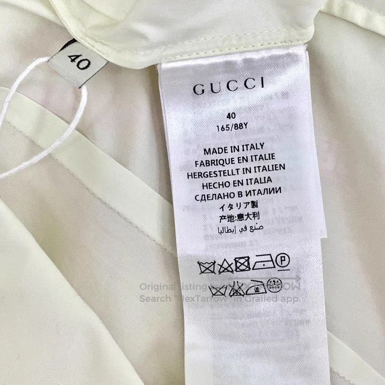 Gucci Gucci Beige cotton lace design long-sleeved shirt Size S / US 4 / IT 40 - 6 Thumbnail