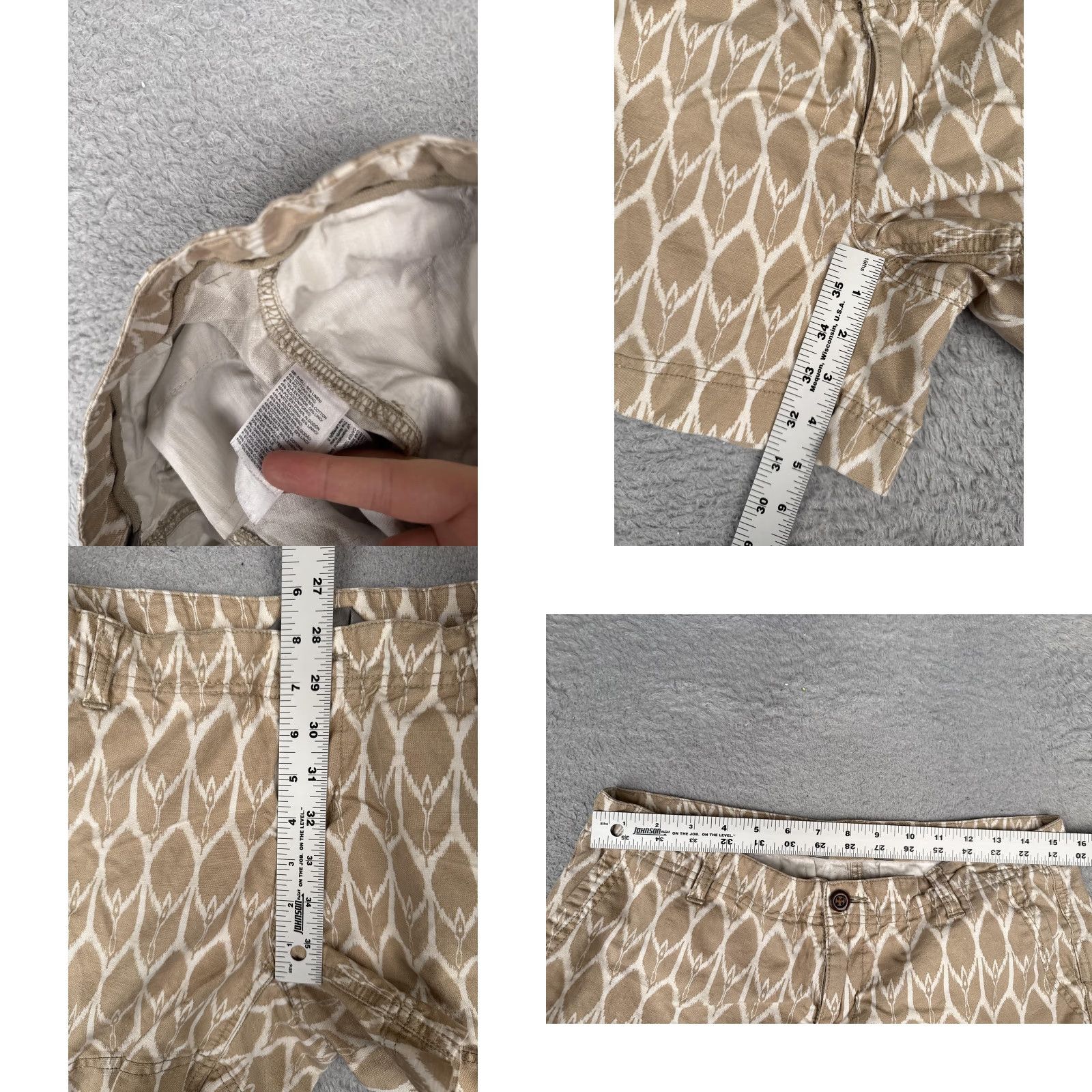 The North Face VINTAGE? No. Wait: The North Face Shorts Womens 8 Beige Geometric Chino Stretch Hiking Casual 30x5 Size 30" / US 8 / IT 44 - 8 Thumbnail