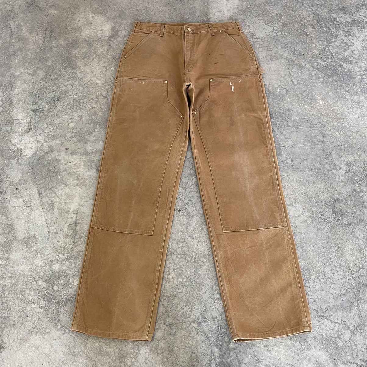 Carhartt Vintage Carhartt Double Knee Tan Carpenter Workwear Pants Size US 35 - 2 Thumbnail