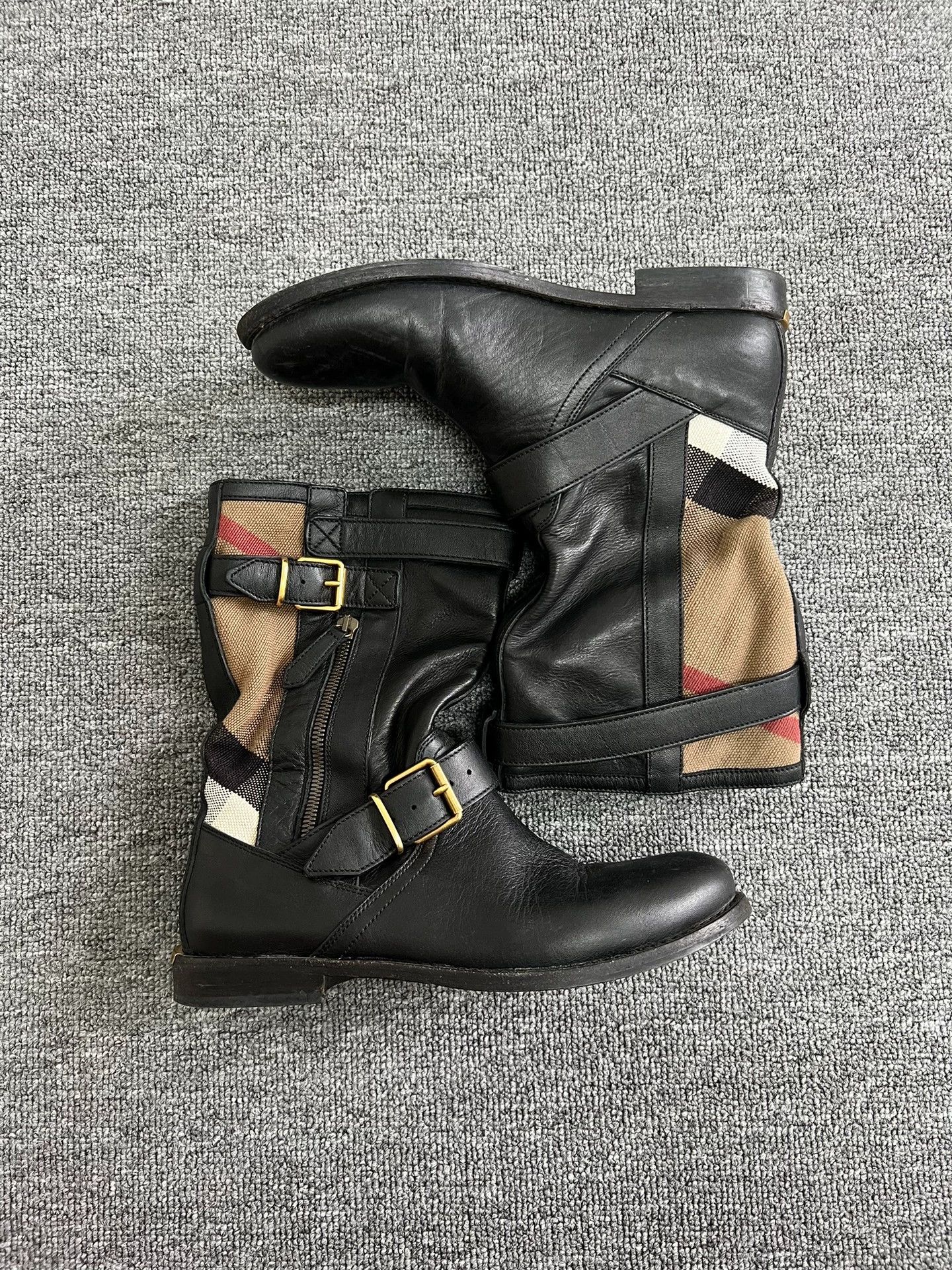 Burberry Burberry Women's Orange Buckle Leather Boots 37 Size US 6.5 / IT 36.5 - 1 Thumbnail