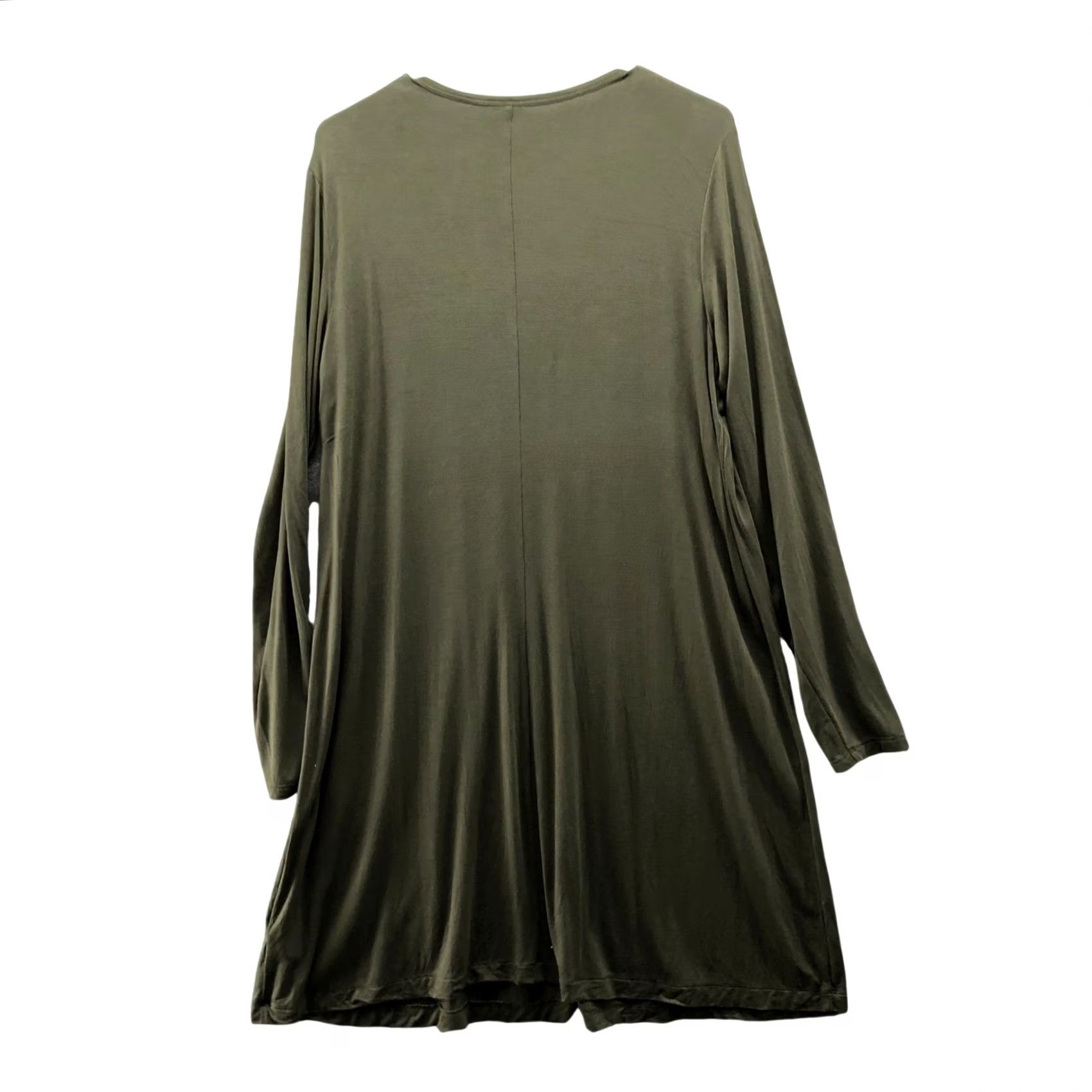 Gap Gap Long Sleeve Rayon Swing Dress Womens L Moss Green Jersey Knit Pullover Size L / US 10 / IT 46 - 2 Thumbnail