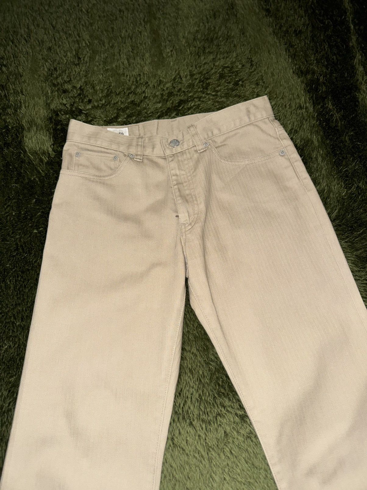 Takeo Kikuchi [2] Takeo Kikuchi Herringbone 5-Pocket Cotton Pants Beige Size US 29 - 5 Thumbnail