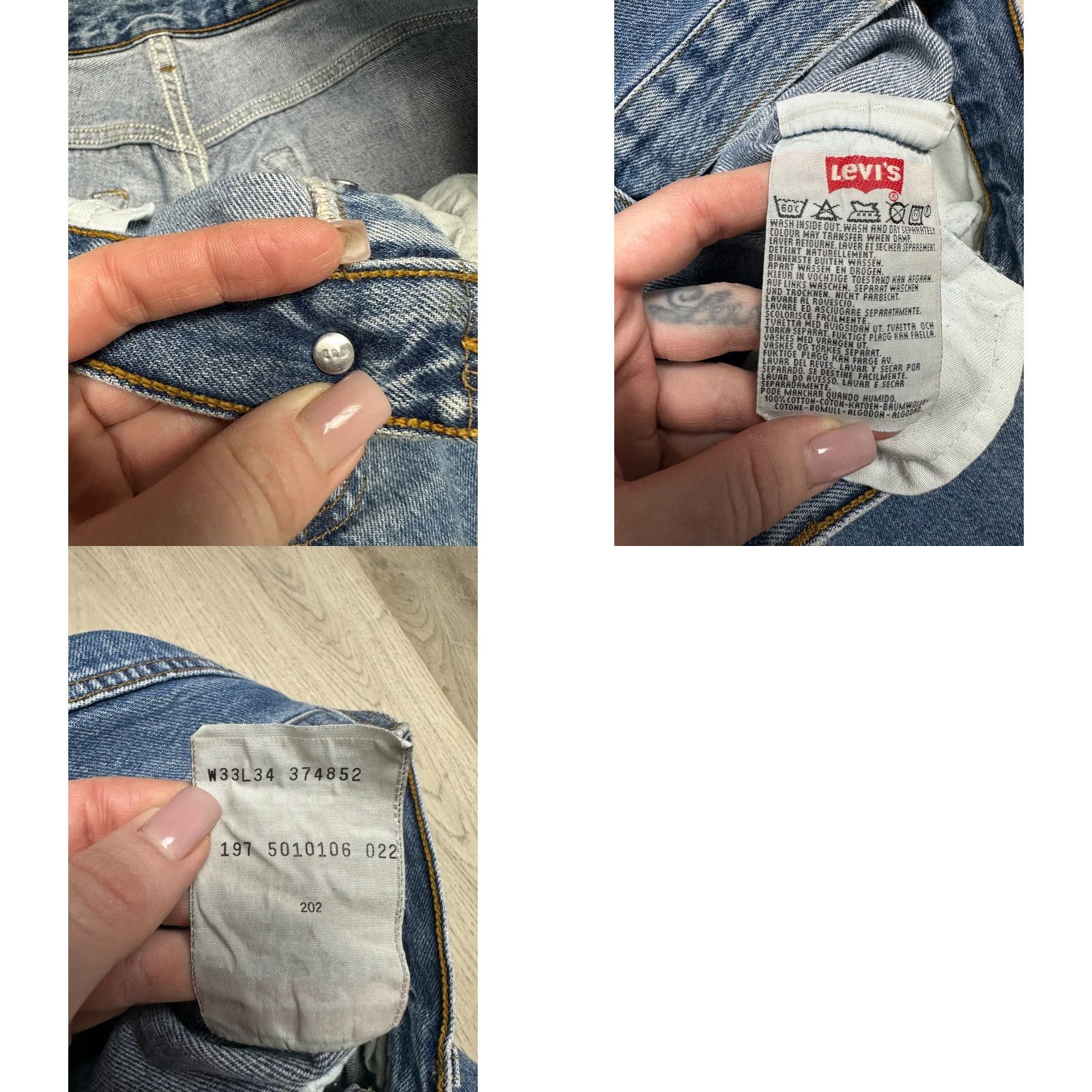 Levi's Levi's 501 Jeans Mens Denim Pants 90s Vintage Size 33 Blue Regular Straight Button 34 Inseam 33 501 Series Size US 33 - 8 Thumbnail