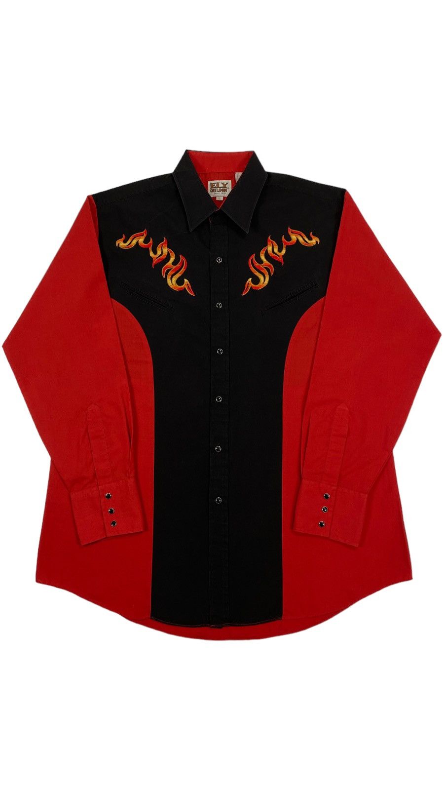 Vintage 🔥LASTDROP🔥 Vintage Ely Cattleman Flames Cowboy Western Shirt Size US L / EU 52-54 / 3 - 1 Thumbnail