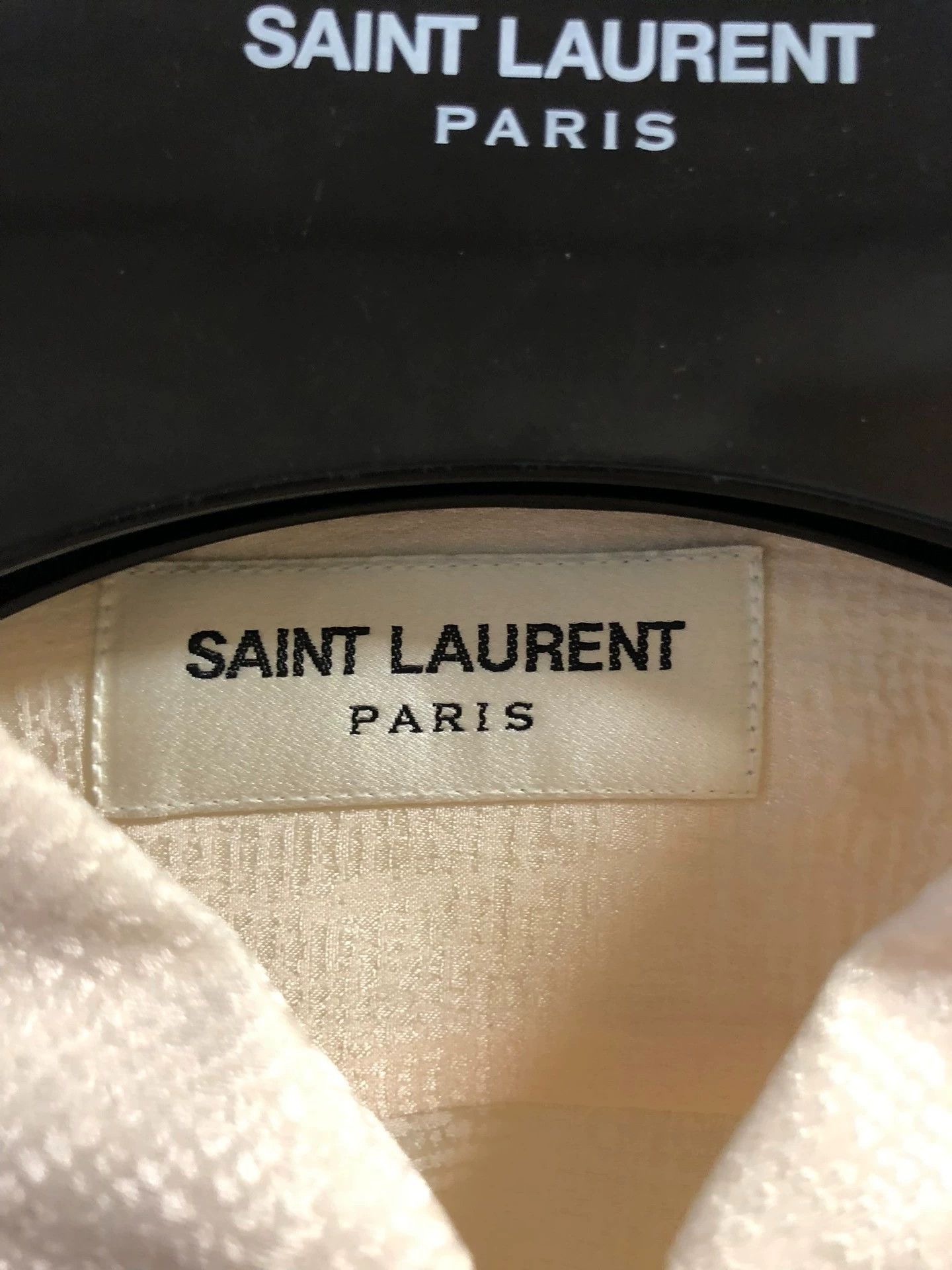 Saint Laurent Paris Saint Laurent Henley Collar Off-White Patterned Shirt Size ONE SIZE - 5 Thumbnail