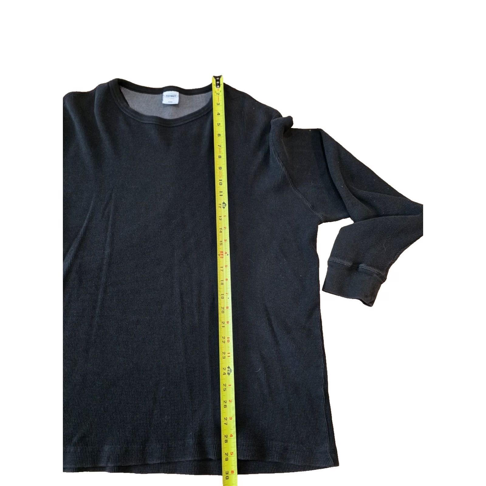 Old Navy Old Navy Shirt Men 2XL Black Waffle Knit Crew Neck Long Sleeve Pullover Cotton Regular Fit Size US XXL / EU 58 / 5 - 2 Thumbnail