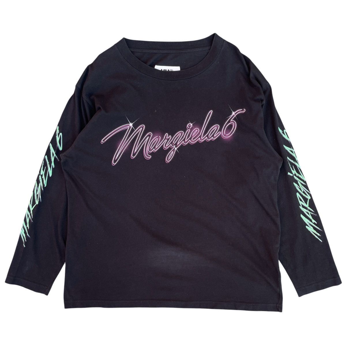 MM6 MM6 Maison Margiela Neon Logo Long Sleeve Shirt Oversized Size US XS / EU 42 / 0 - 2 Thumbnail