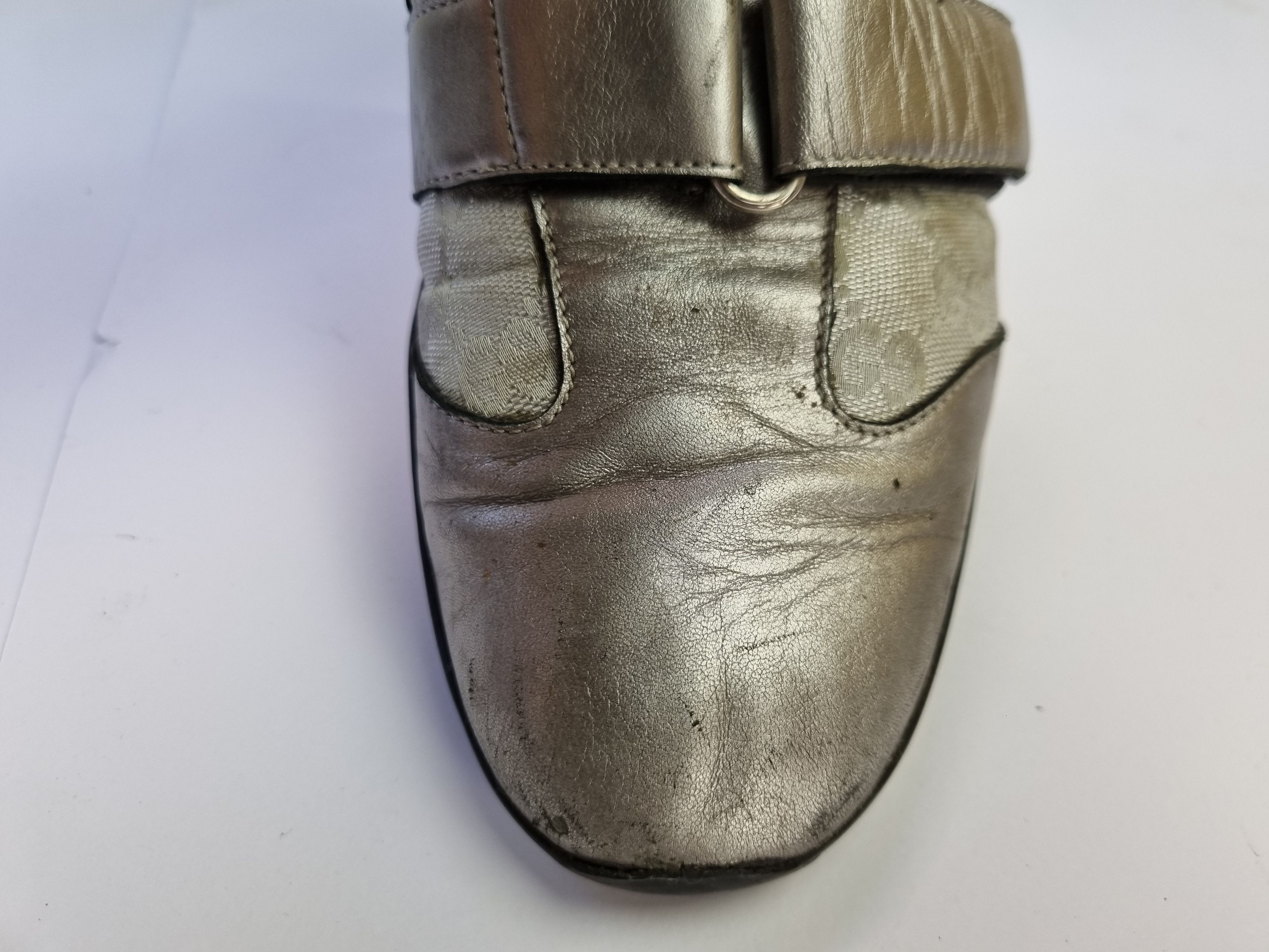 Gucci × Vintage Gucci Monogram Leather Metallic Italian Sneakers 091838 Size US 8 / EU 41 - 16 Thumbnail