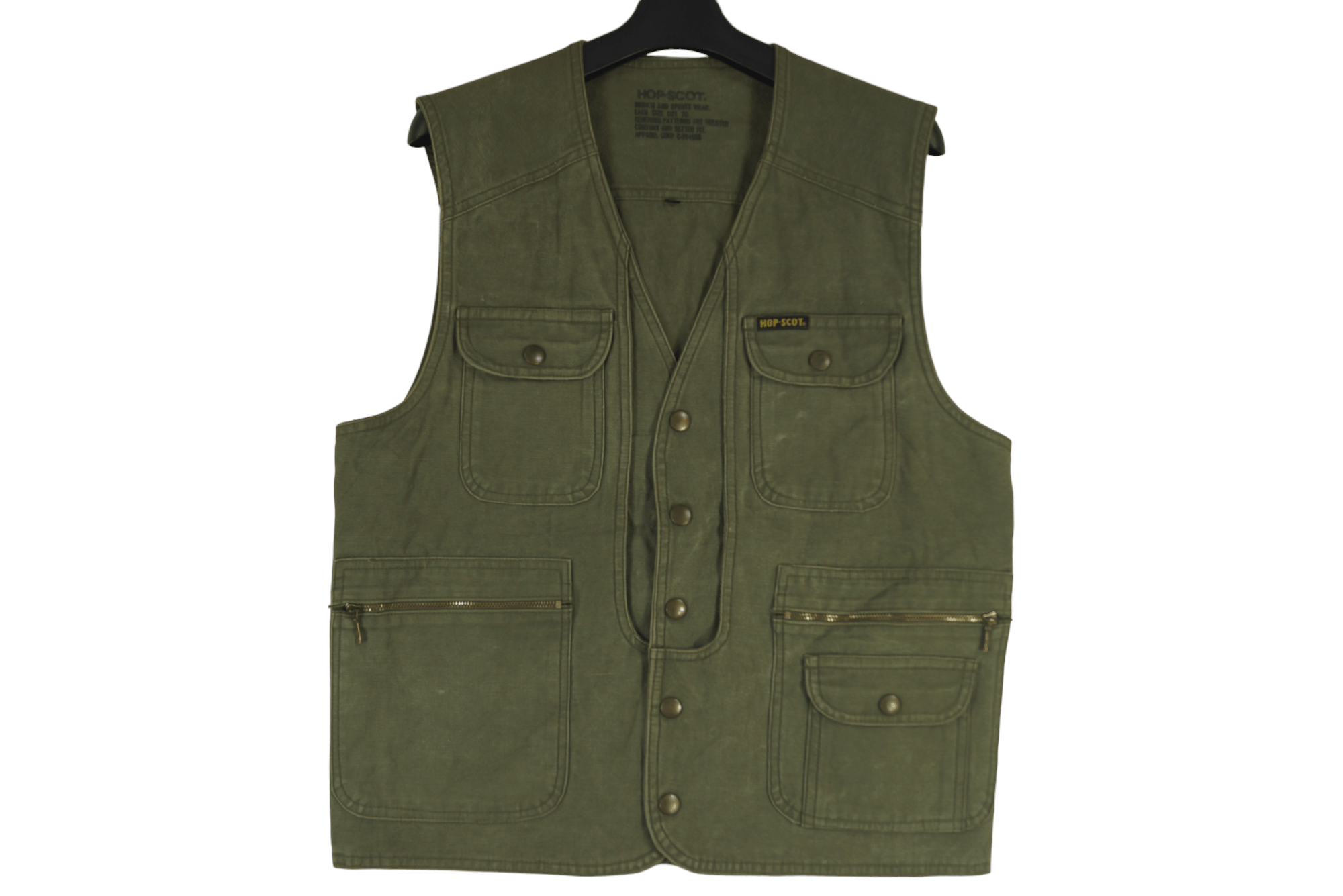 Vintage Hop Scot Vest Button Up Army Green Size US L / EU 52-54 / 3 - 1 Thumbnail