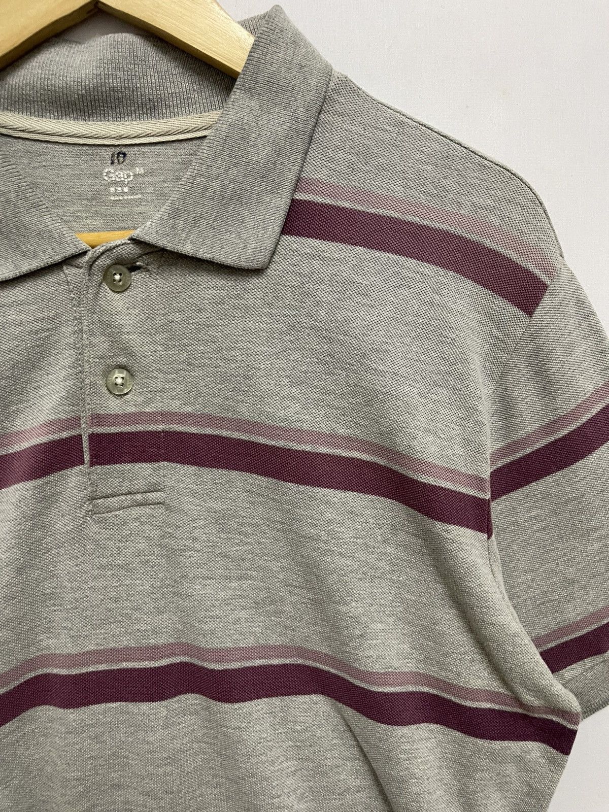 Gap GAP Polo Shirt Striped Grey Size US M / EU 48-50 / 2 - 2 Thumbnail