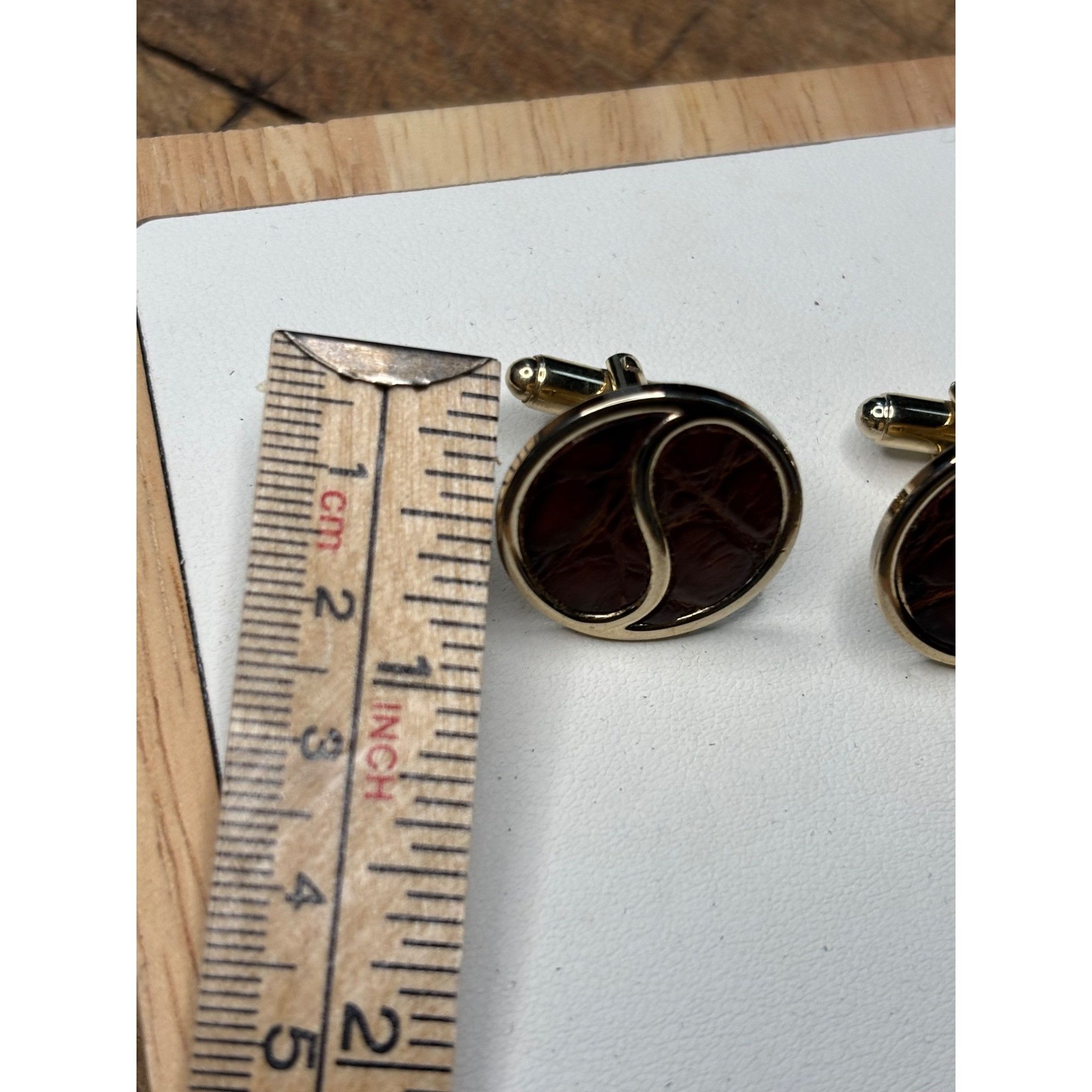 Other Haberdasher SWANK Brown Cuff Link Slides Collection, Retro A Size 38L - 4 Thumbnail