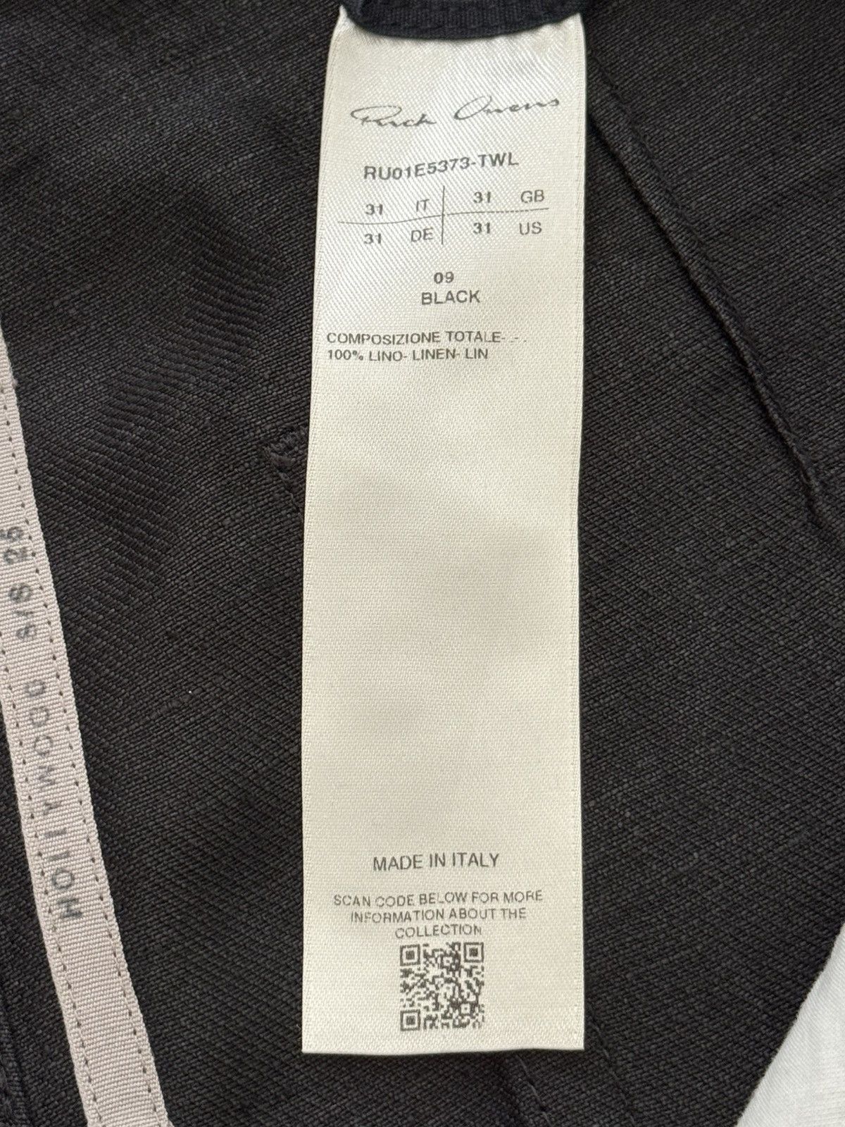 Rick Owens SS25 Rick Owens Mainline Hollywood Geth Cuttoff Linen Shorts Size US 31 - 9 Thumbnail
