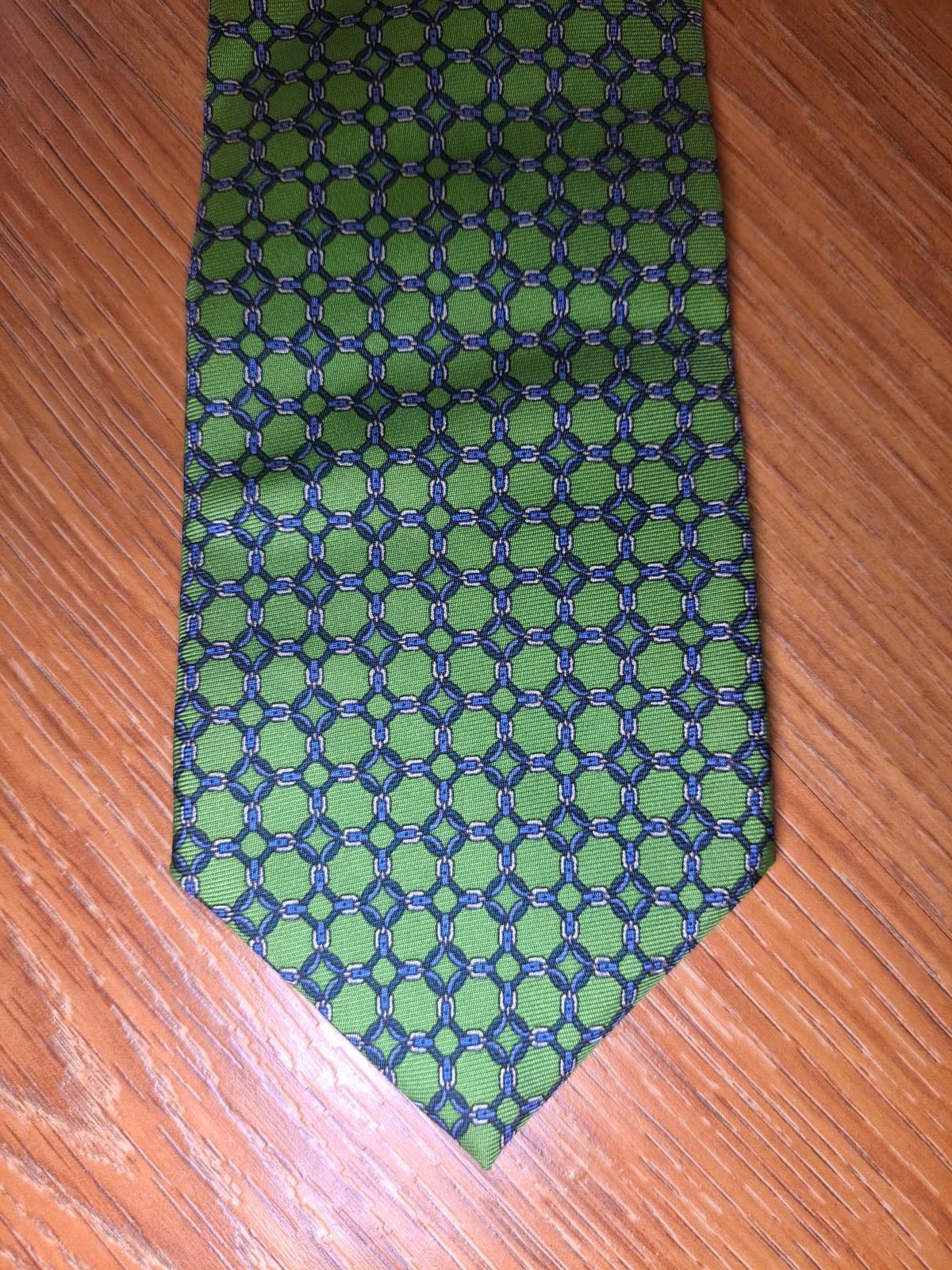 Brooks Brothers Silk Tie Green Multicolor Chains Made in USA