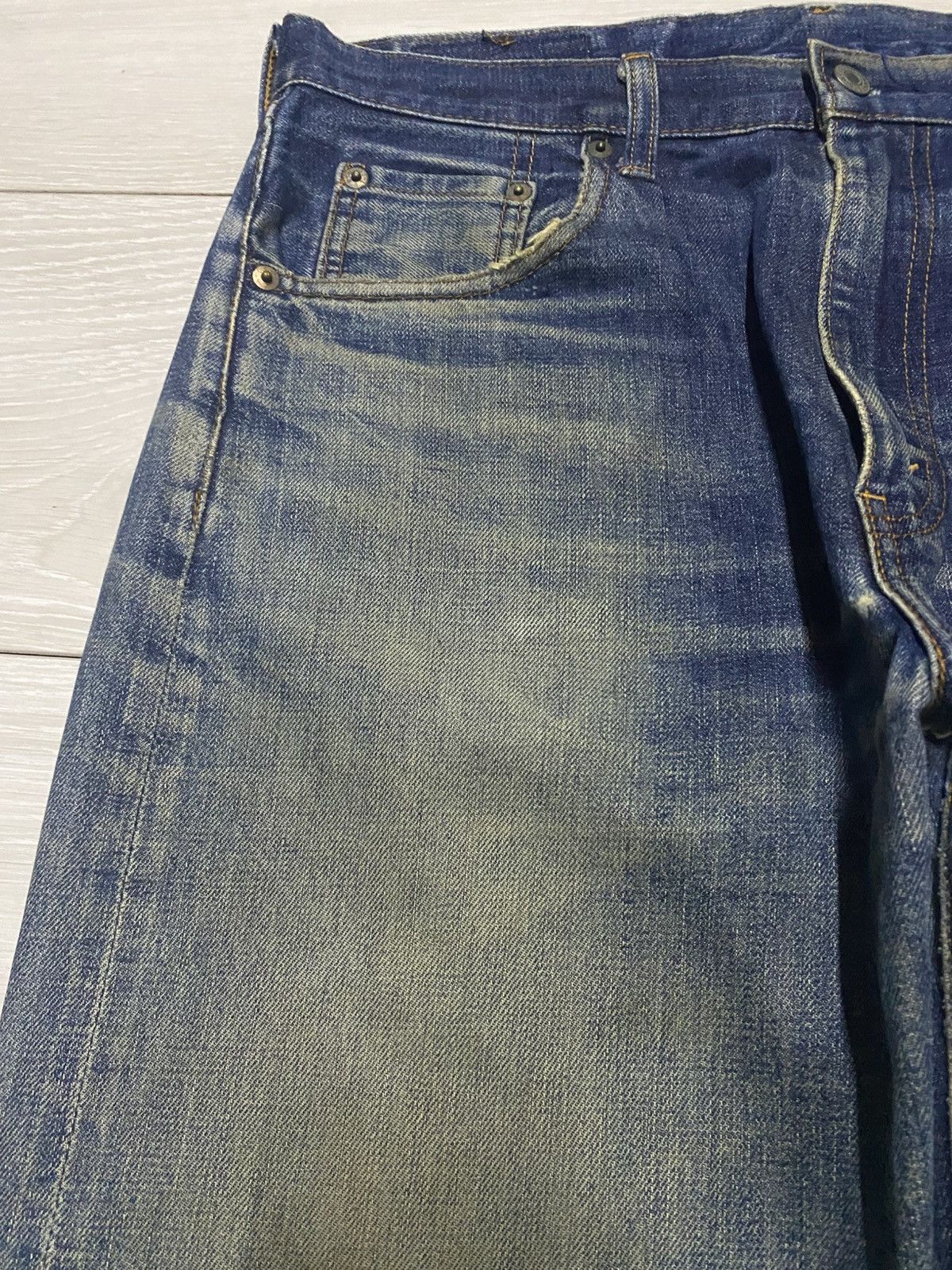 Levi's Levis 502 Big E Selvedge Talon Zip Distressed Baggy Jeans Size US 34 / EU 50 - 7 Thumbnail