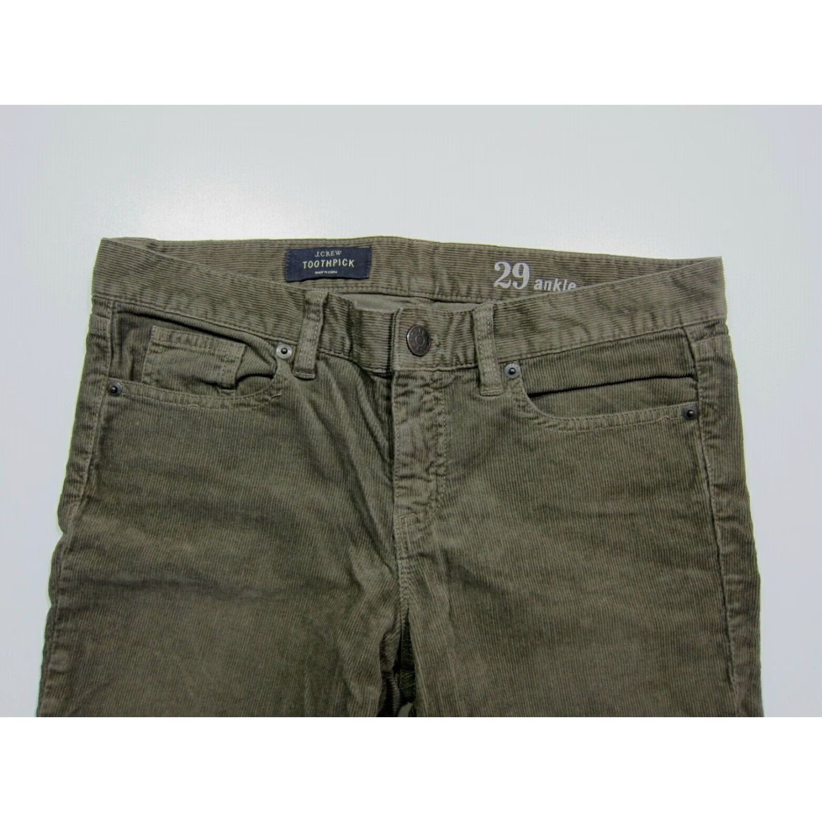 J.Crew J.Crew Brown Corduroy Cotton Stretch Toothpick Ankle Slim Pant Women Size 29 Size 29" - 5 Thumbnail
