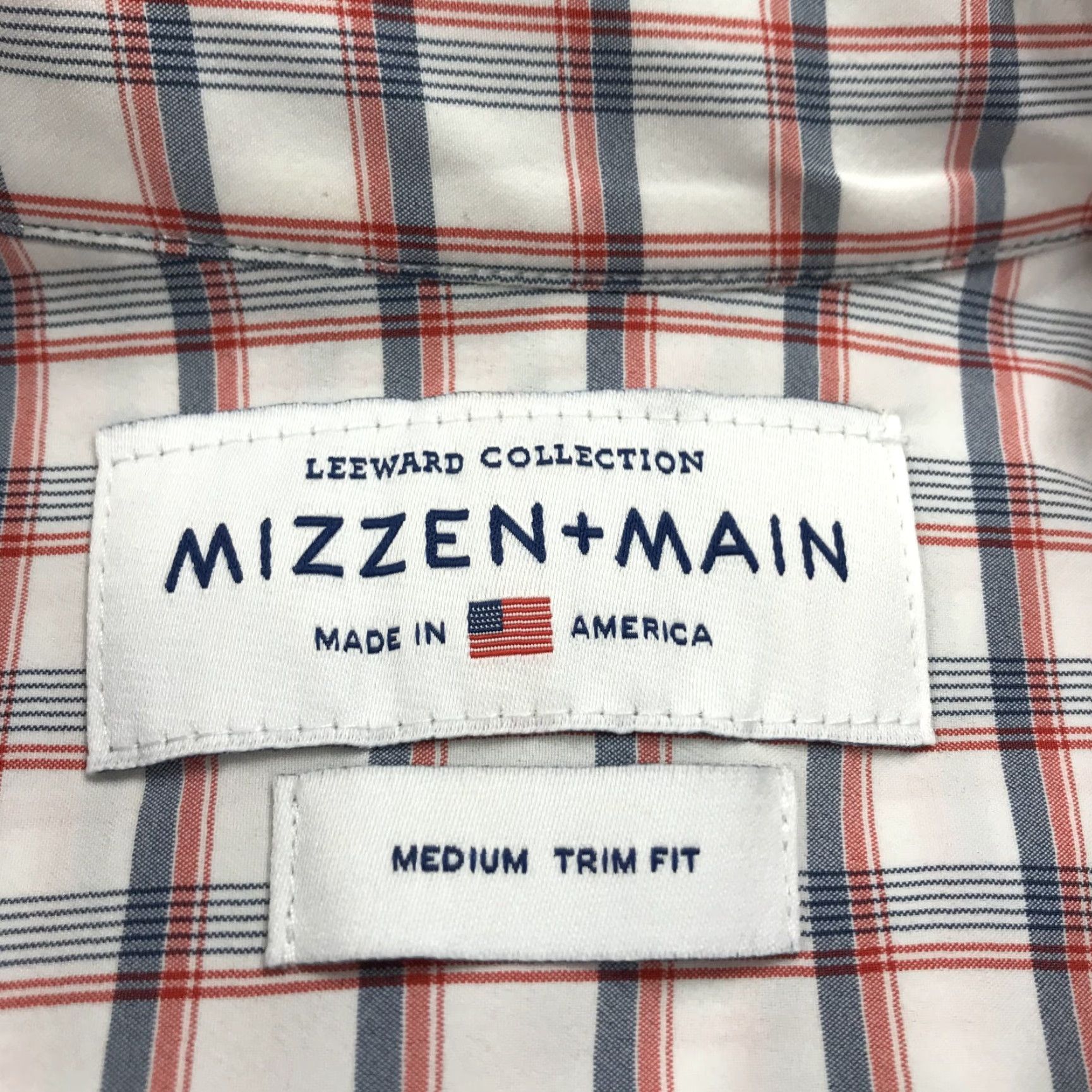 Mizzen+Main Mizzen+Main Shirt Mens M White Pink Check Performance Stretch Slim Fit Button-Up Casual Short Sleeve Button-Front Collared Size US M / EU 48-50 / 2 - 4 Thumbnail