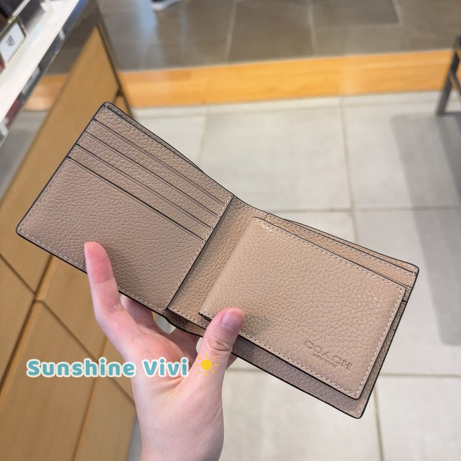 Coach NWT COACH CR398 Men's 3-In-1 Wallet Leather TAUPE Size ONE SIZE - 3 Thumbnail