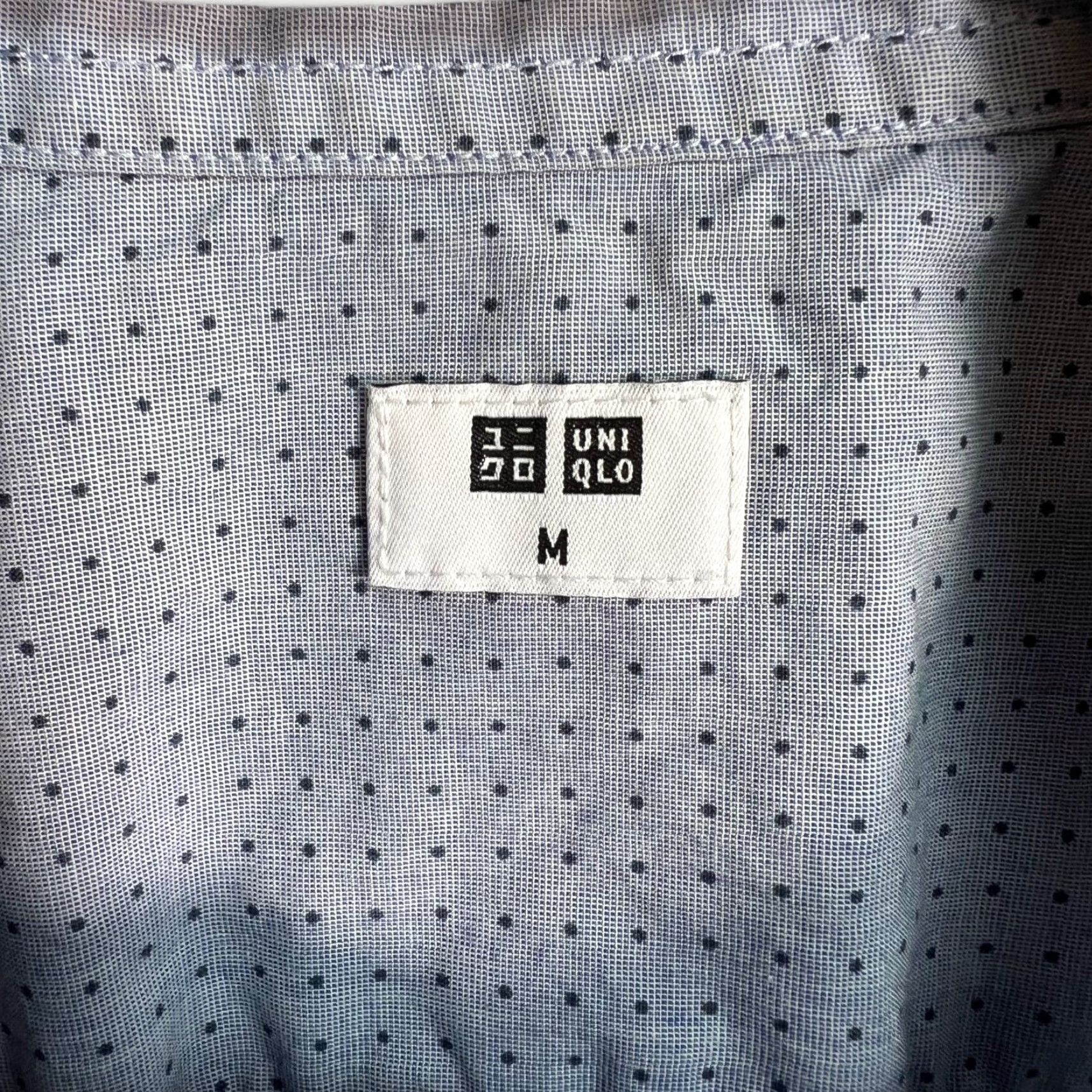 Uniqlo Uniqlo Mens Shirt Button-Up Blue Polka Dot Long Sleeve Cotton Medium Size US M / EU 48-50 / 2 - 3 Thumbnail